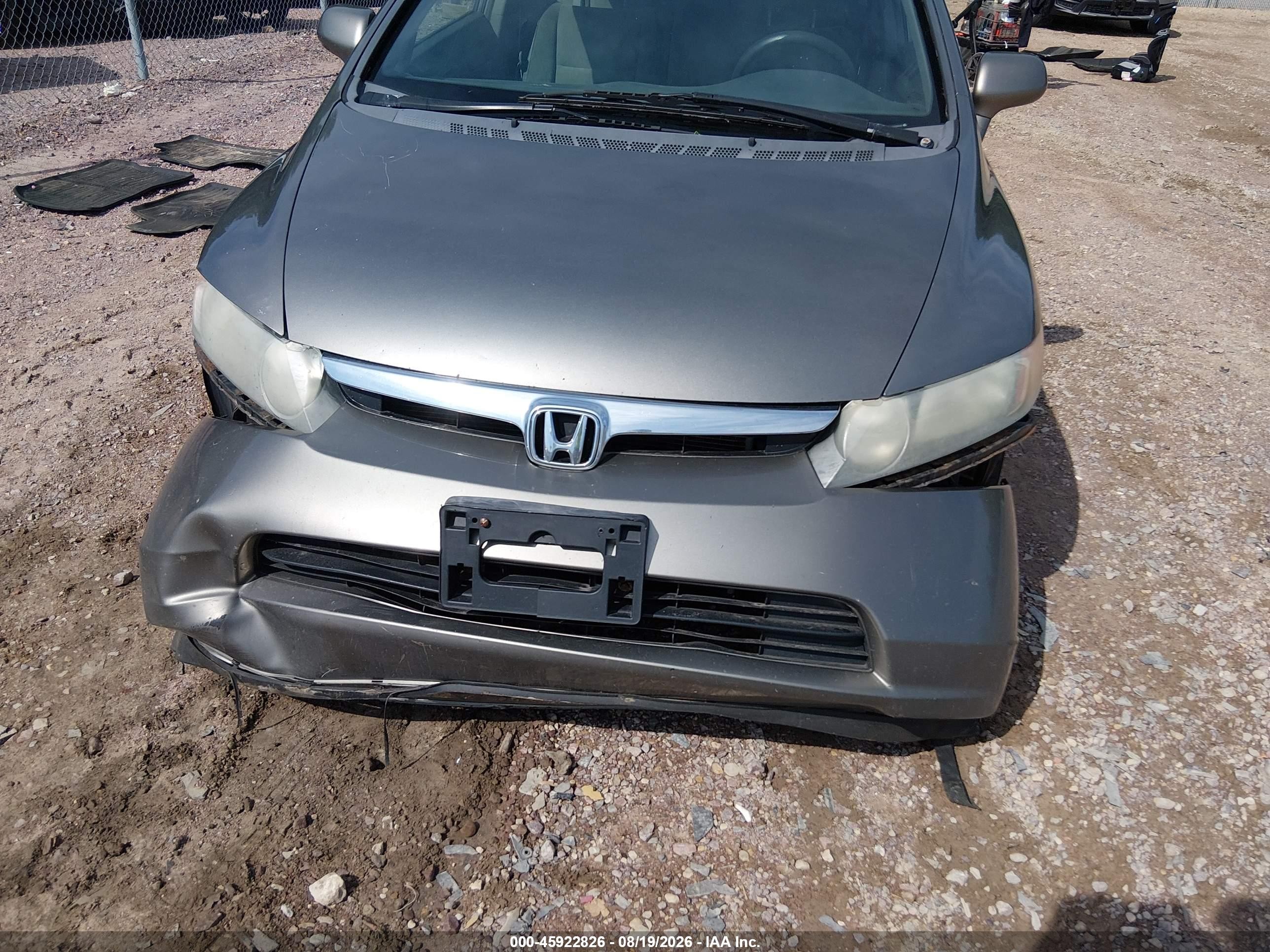 2007 Honda Civic Lx Gray vin: 2HGFA16567H316431