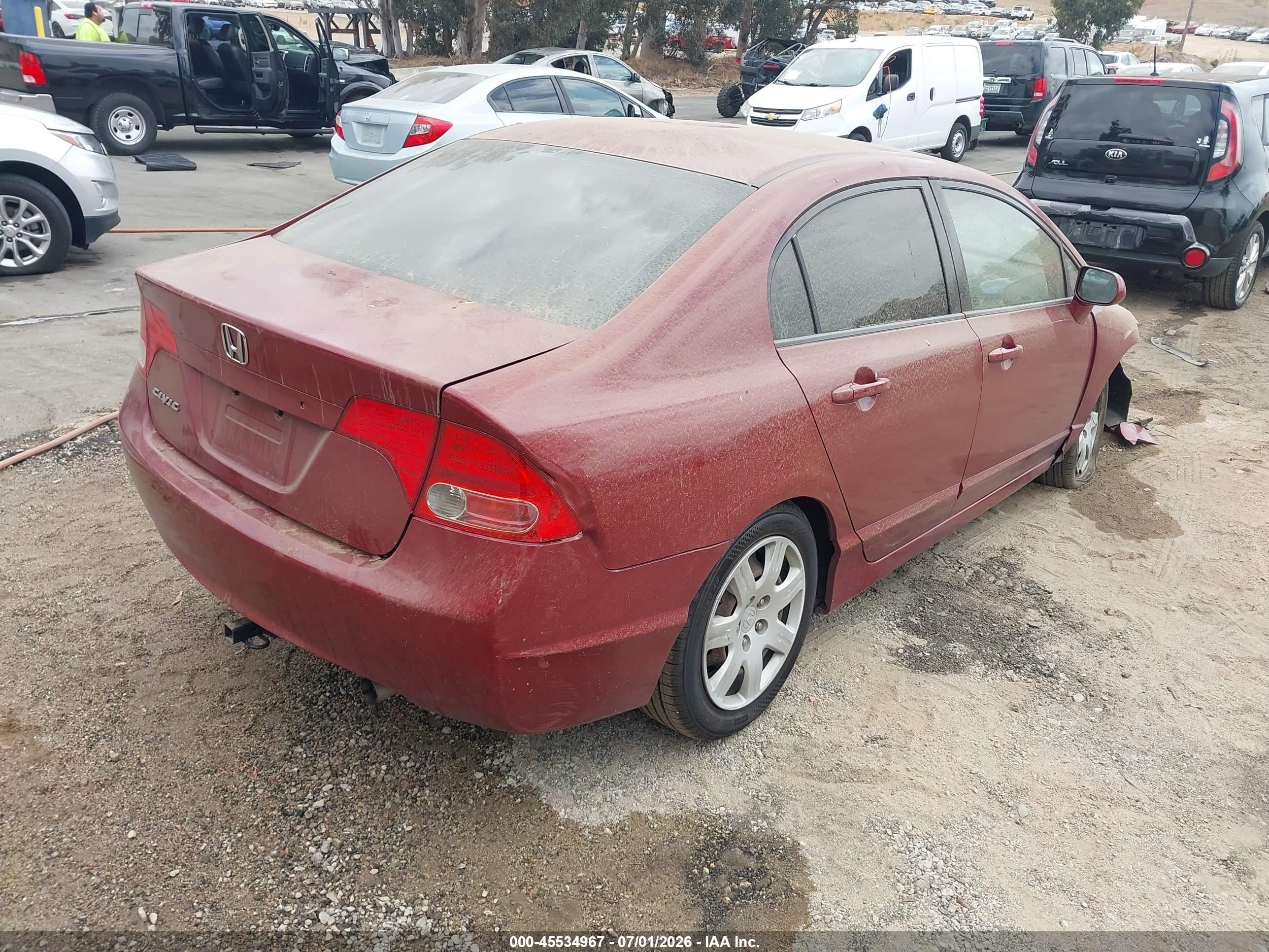 2007 Honda Civic Lx Красный vin: 2HGFA16567H506827