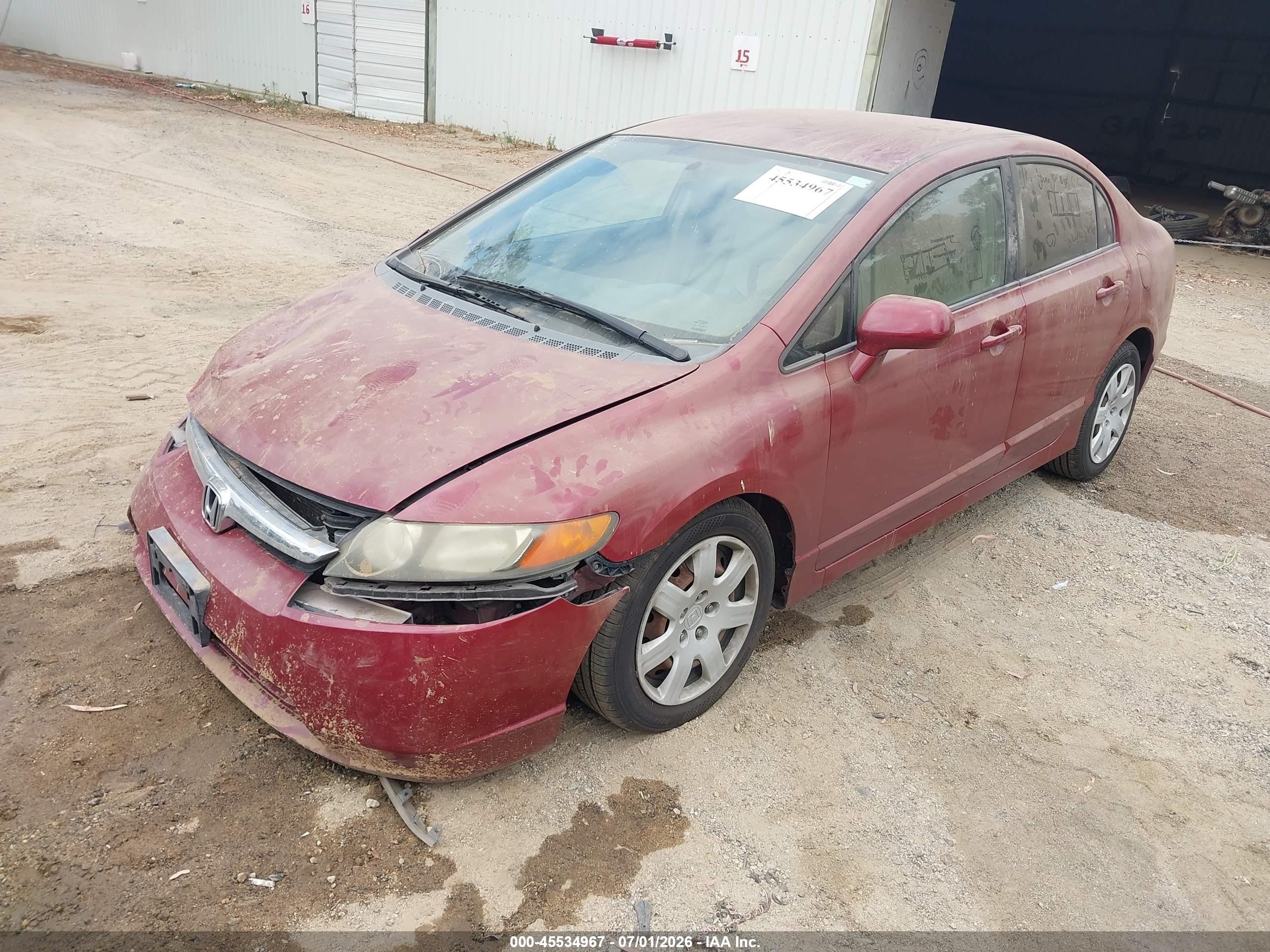 2007 Honda Civic Lx Красный vin: 2HGFA16567H506827