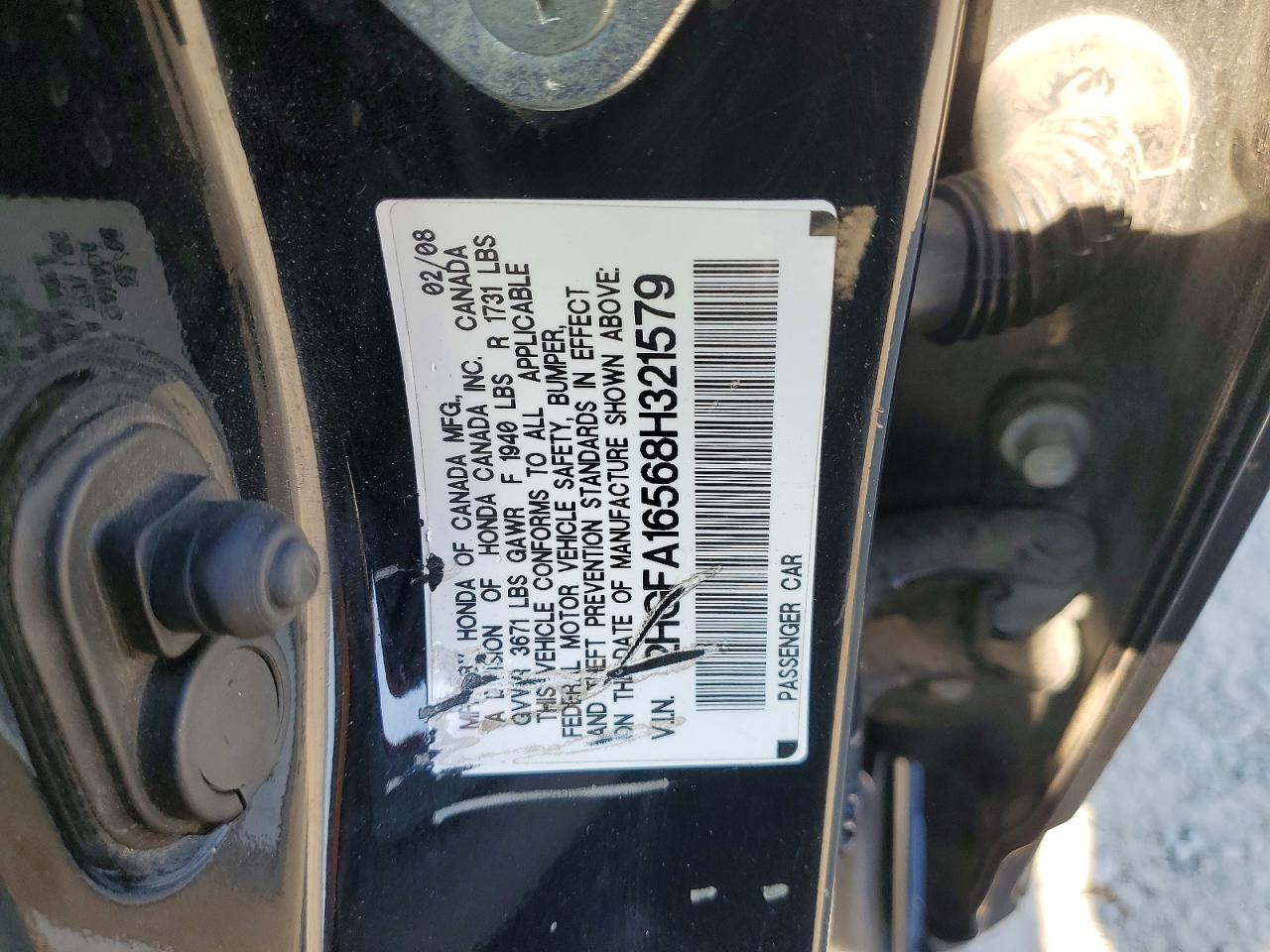 2008 Honda Civic Lx Black vin: 2HGFA16568H321579