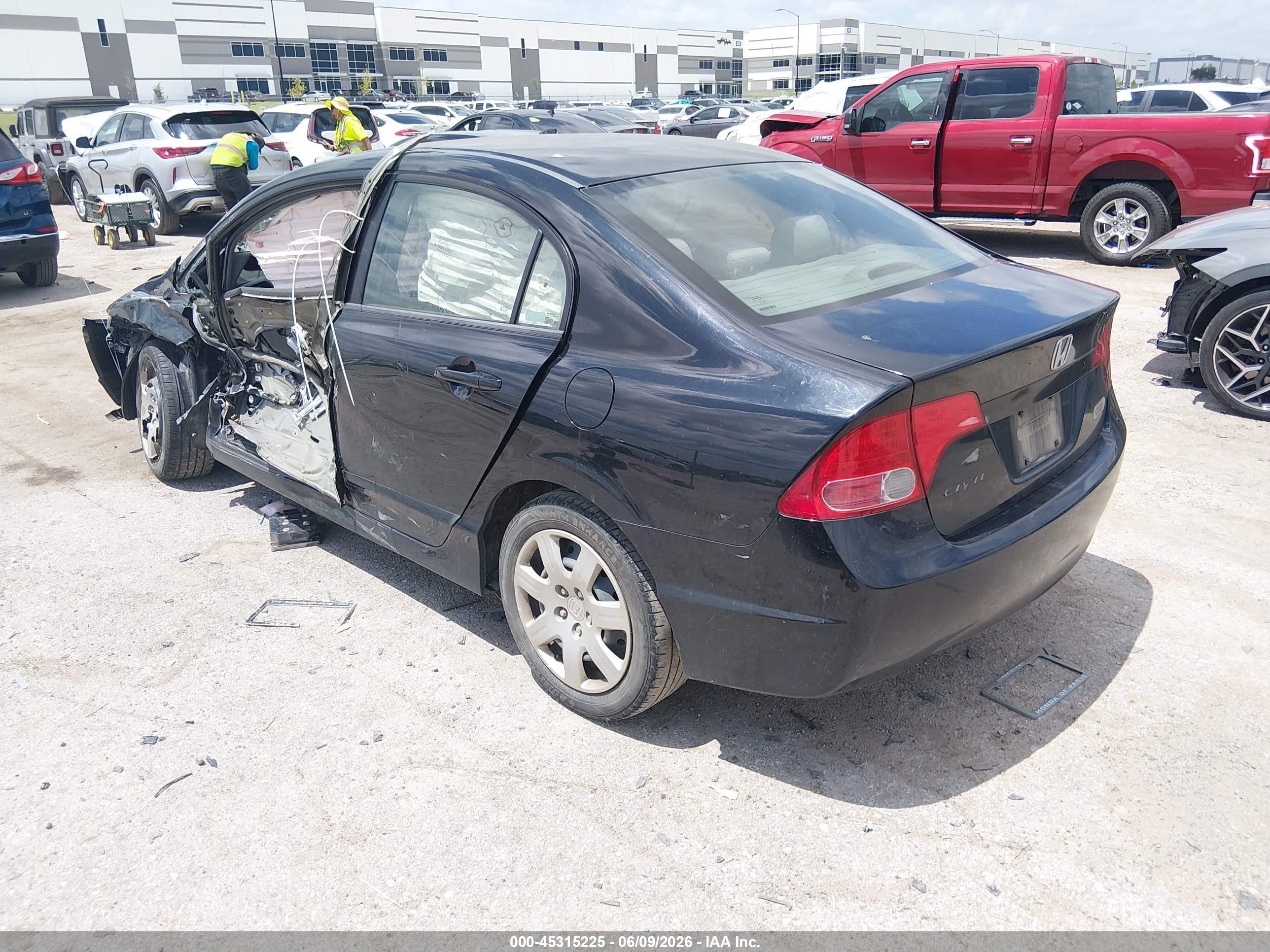 2008 Honda Civic Lx Black vin: 2HGFA16568H328371