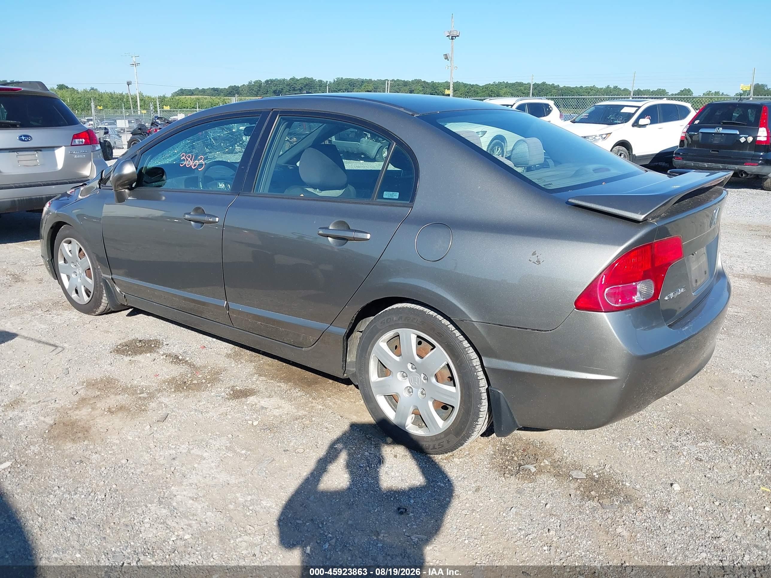 2008 Honda Civic Lx Gray vin: 2HGFA16568H349186