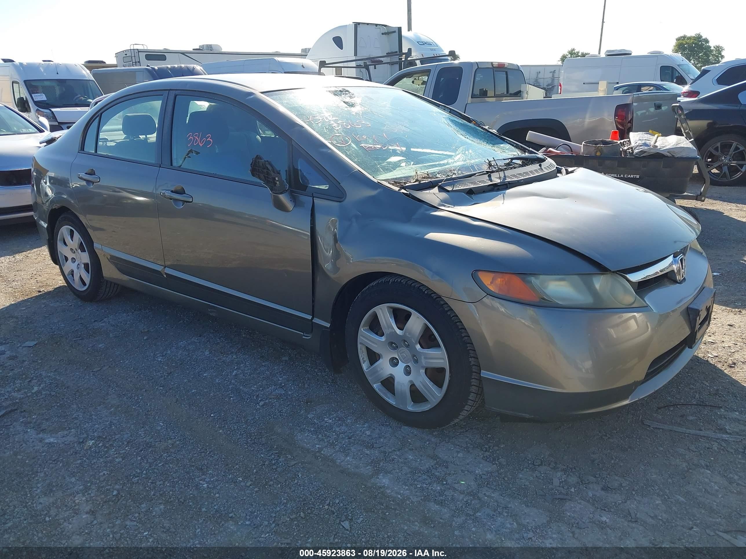 2008 Honda Civic Lx Gray vin: 2HGFA16568H349186
