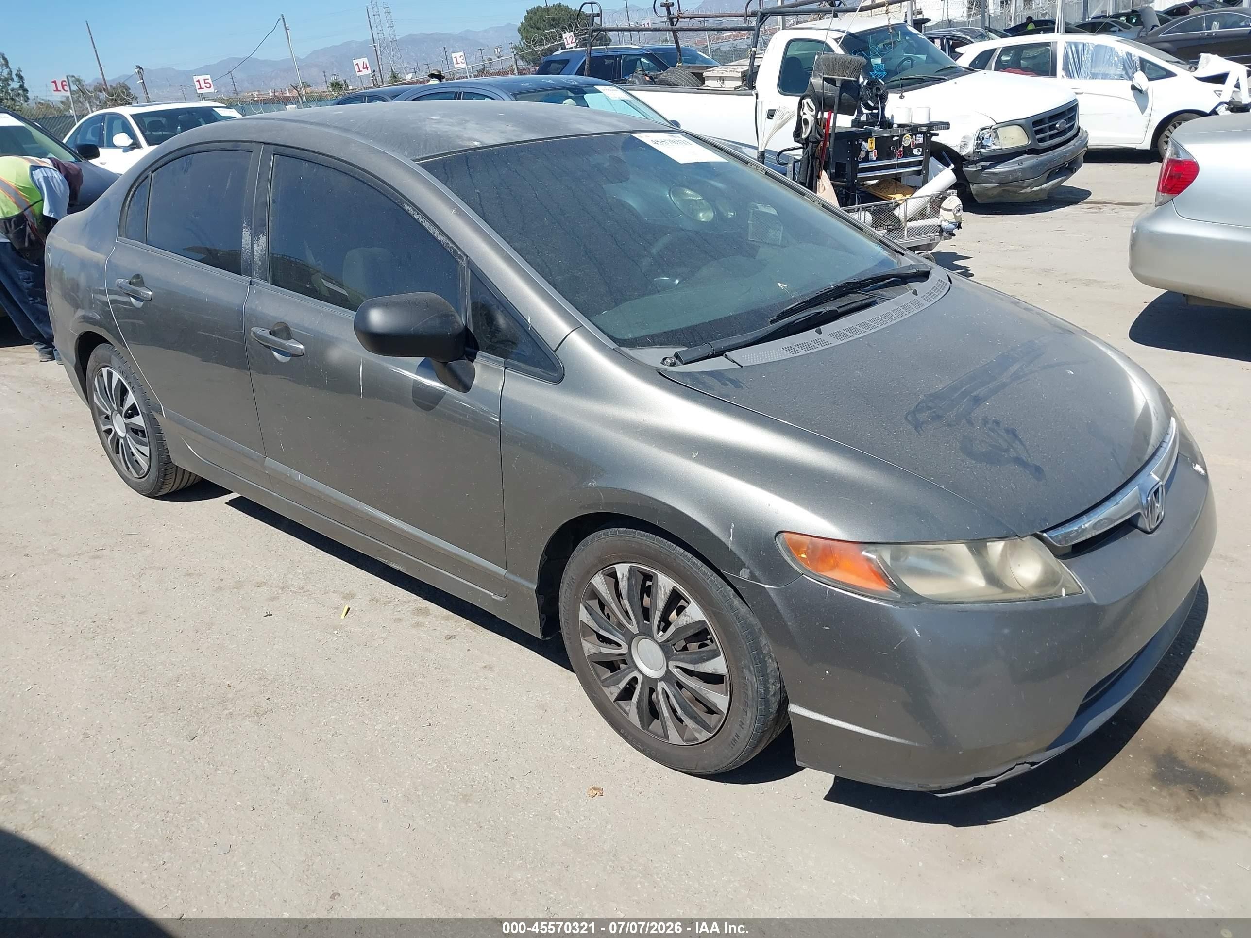 2008 Honda Civic Lx Gray vin: 2HGFA16568H349852