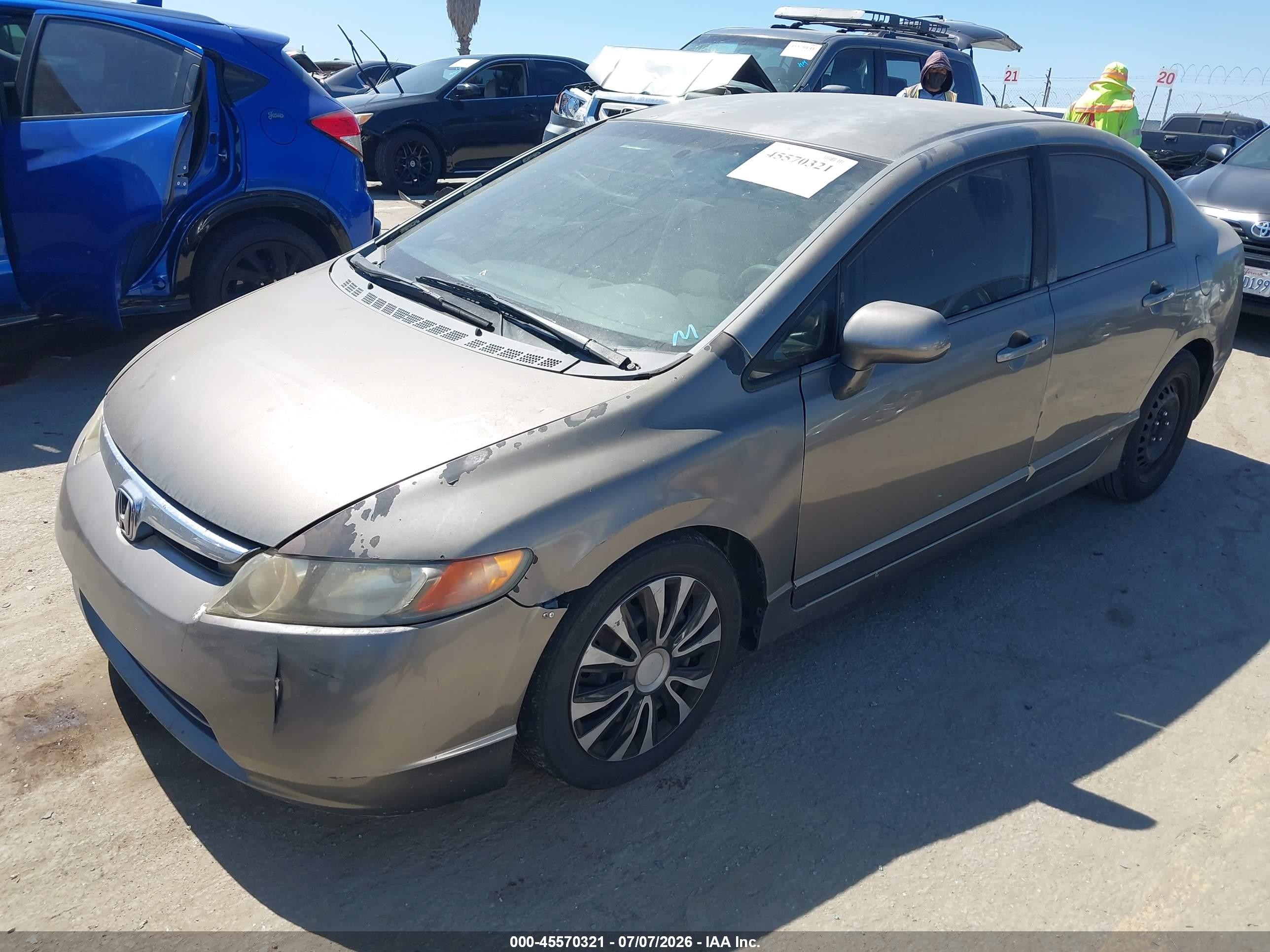 2008 Honda Civic Lx Gray vin: 2HGFA16568H349852