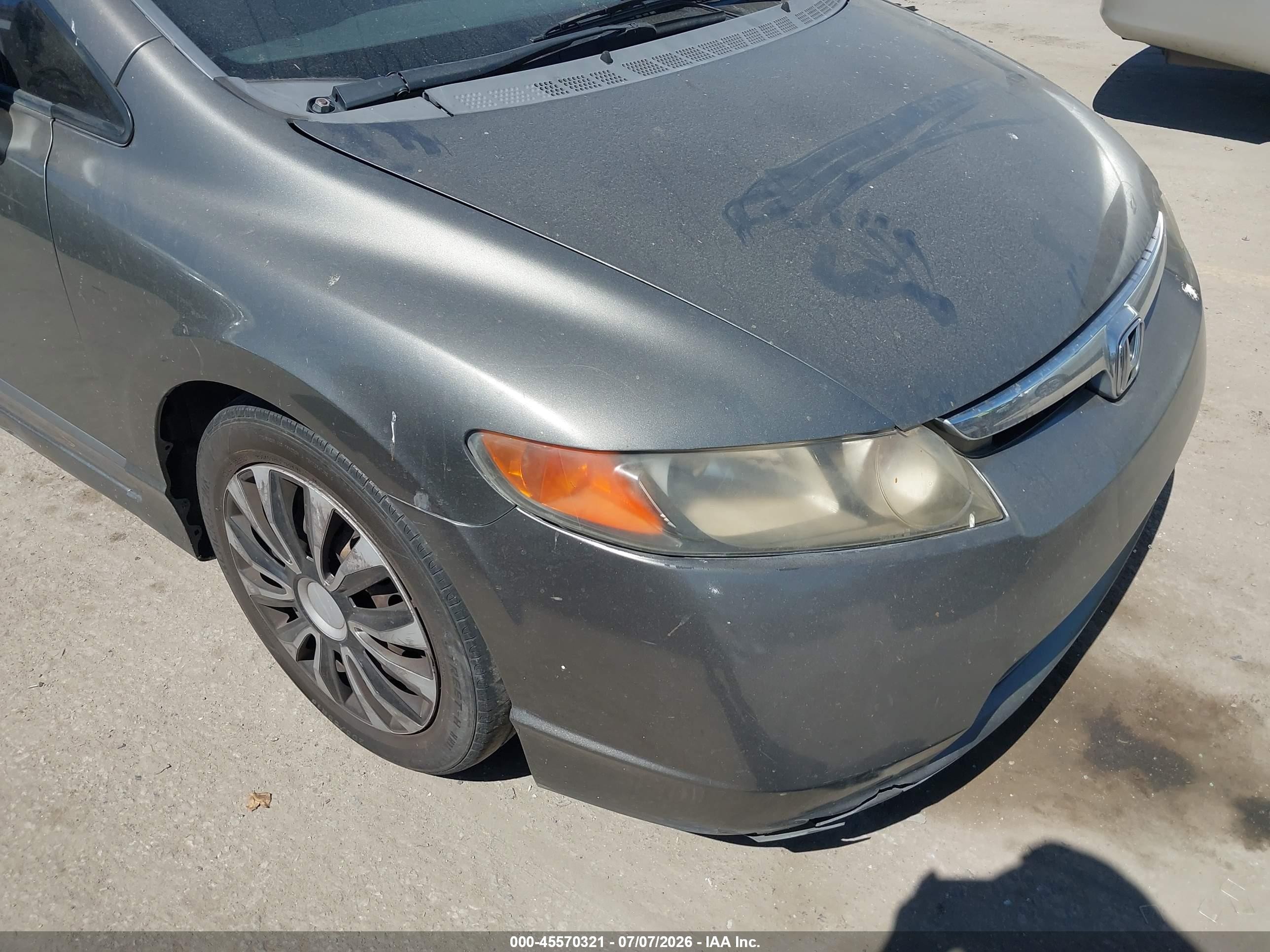 2008 Honda Civic Lx Gray vin: 2HGFA16568H349852