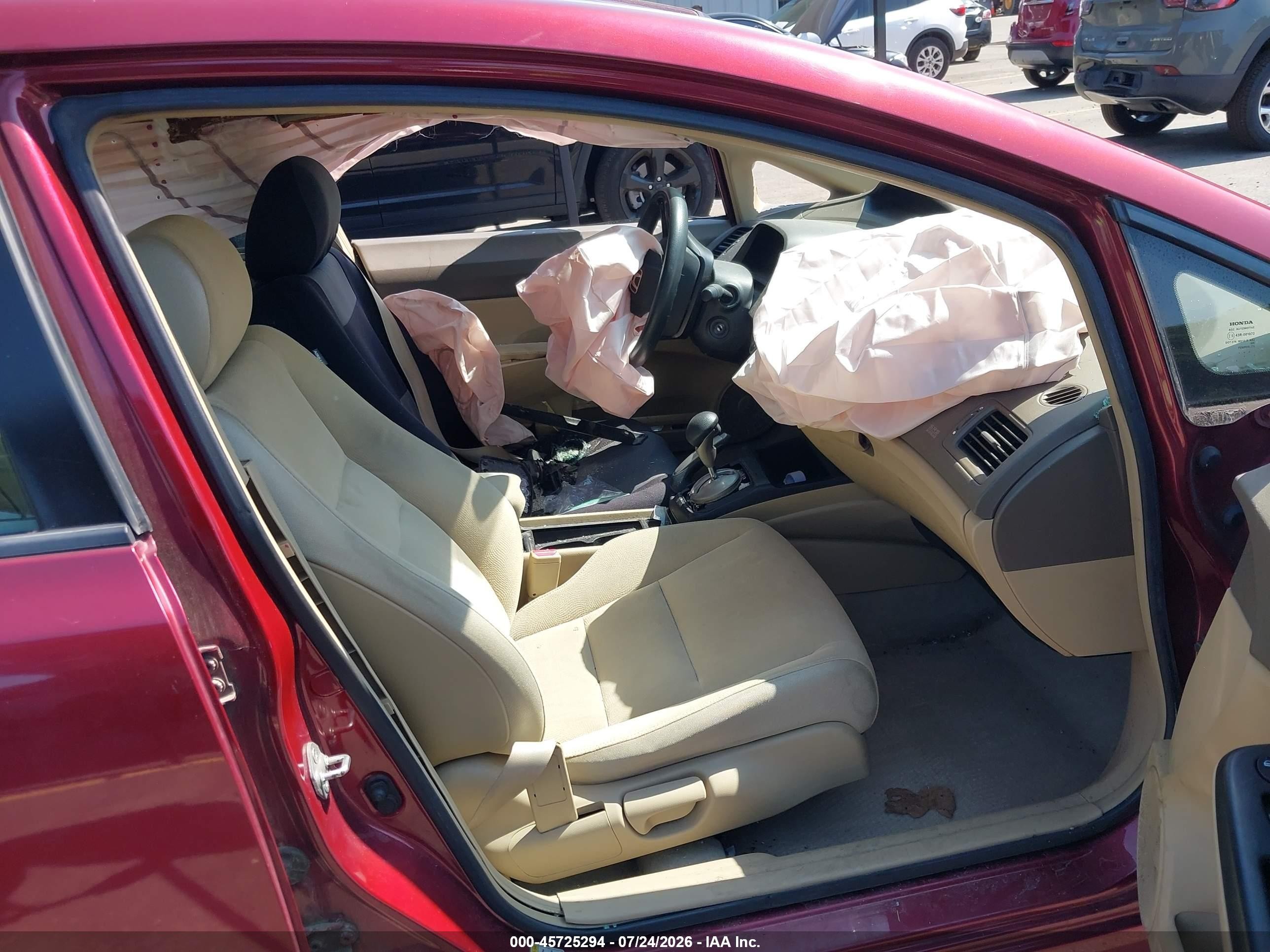 2008 Honda Civic Lx Red vin: 2HGFA16568H509339