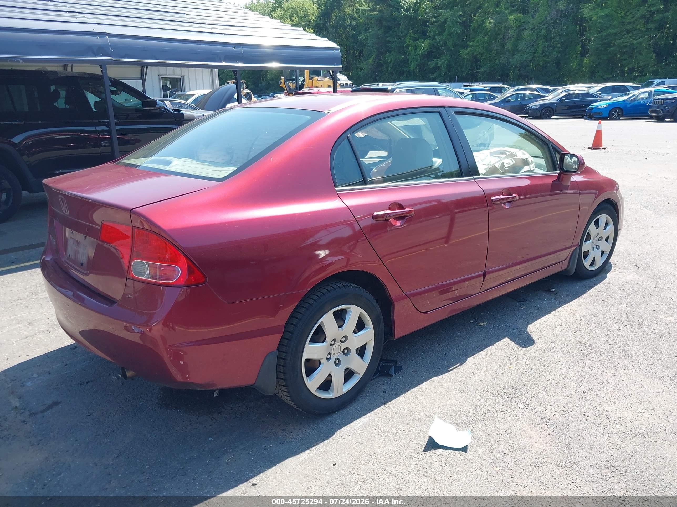 2008 Honda Civic Lx Red vin: 2HGFA16568H509339
