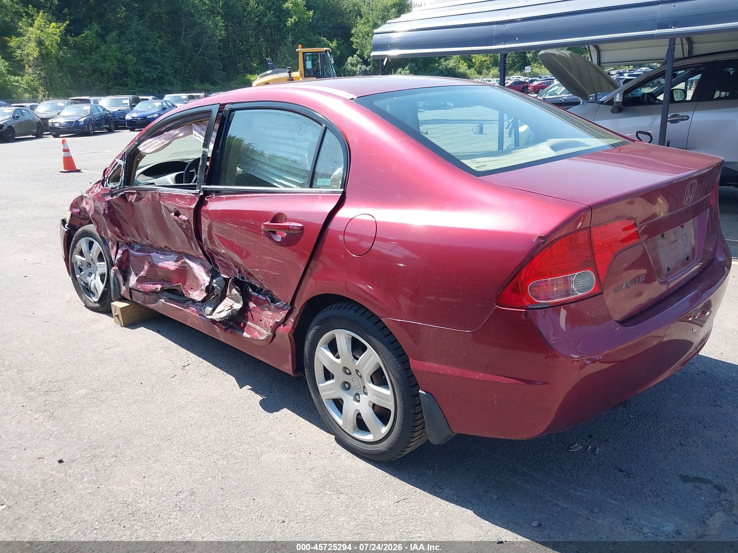 2008 Honda Civic Lx Red vin: 2HGFA16568H509339