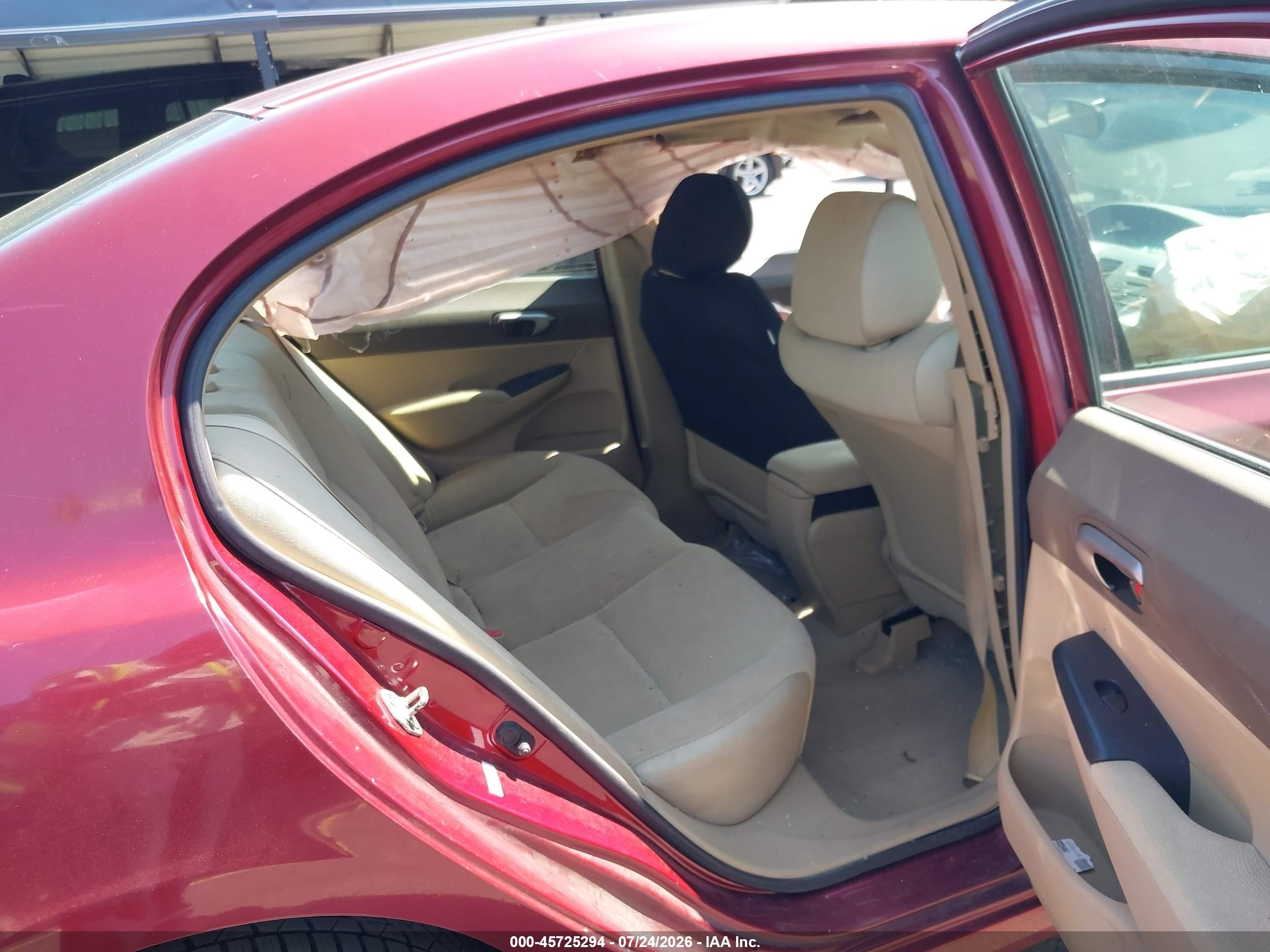 2008 Honda Civic Lx Red vin: 2HGFA16568H509339