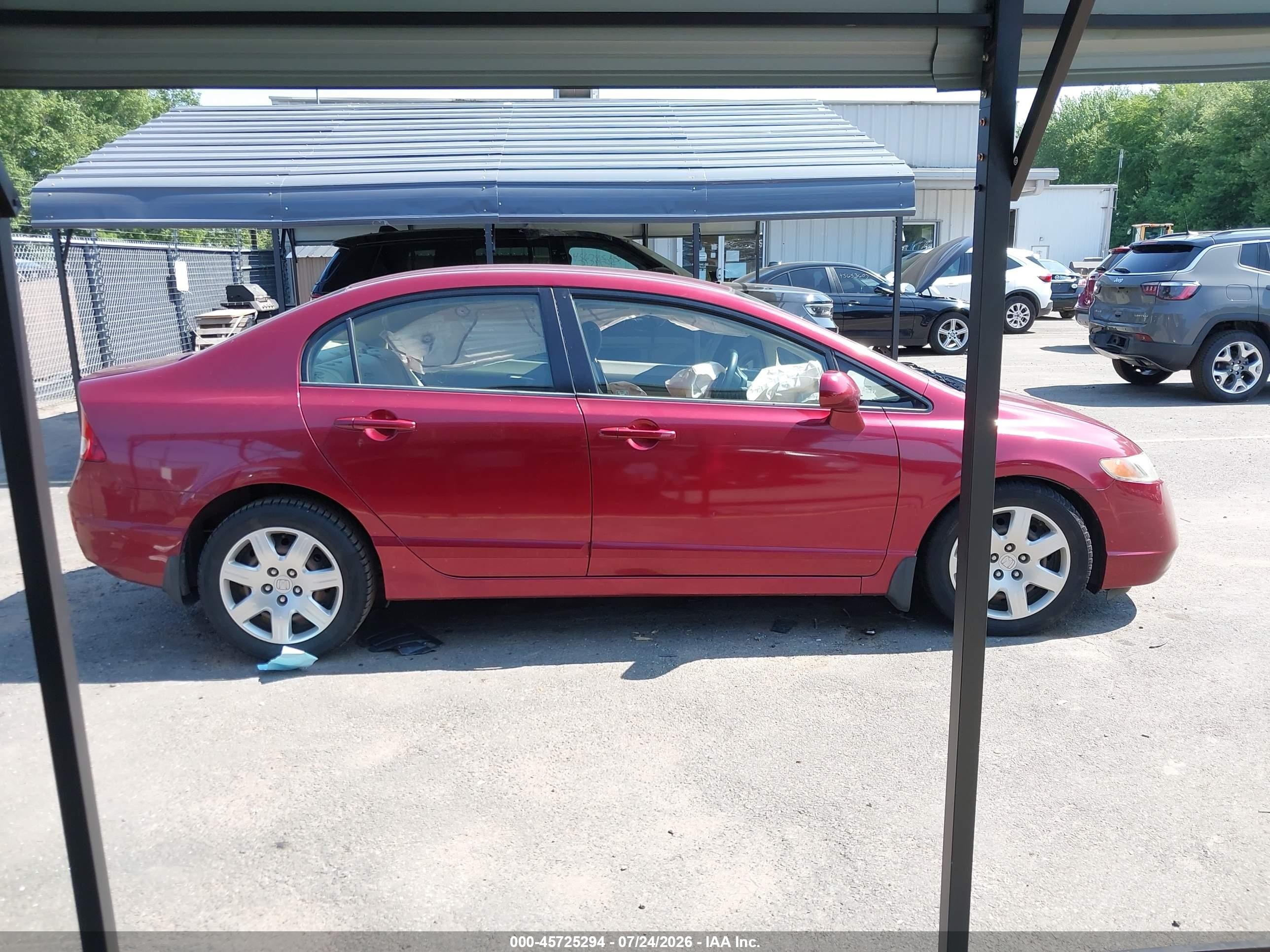 2008 Honda Civic Lx Red vin: 2HGFA16568H509339