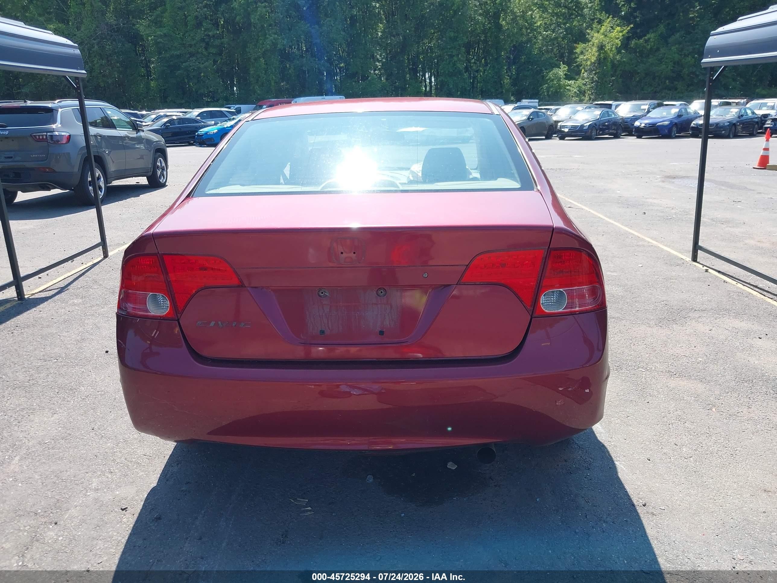 2008 Honda Civic Lx Red vin: 2HGFA16568H509339
