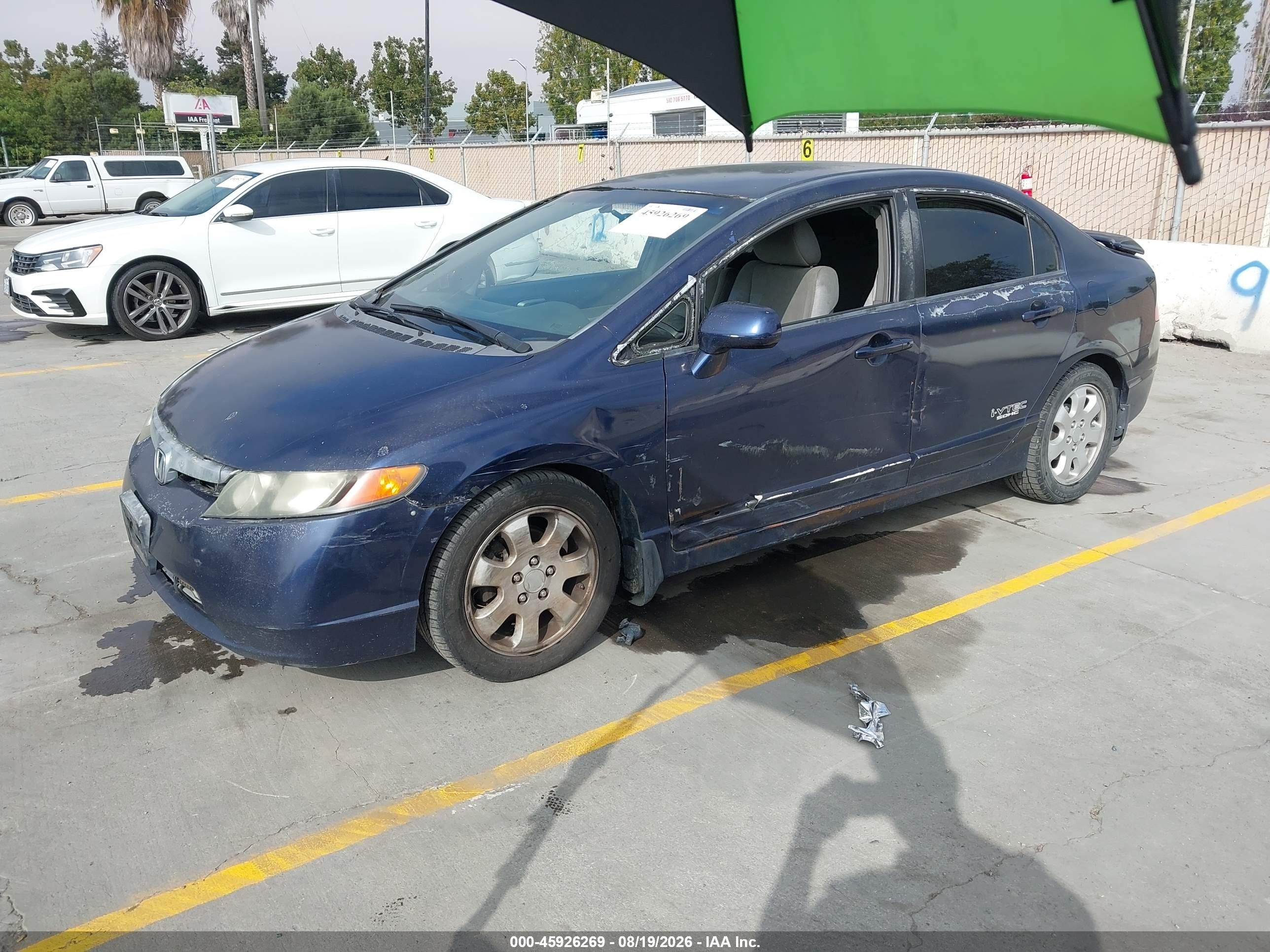 2008 Honda Civic Lx Синий vin: 2HGFA16568H524049