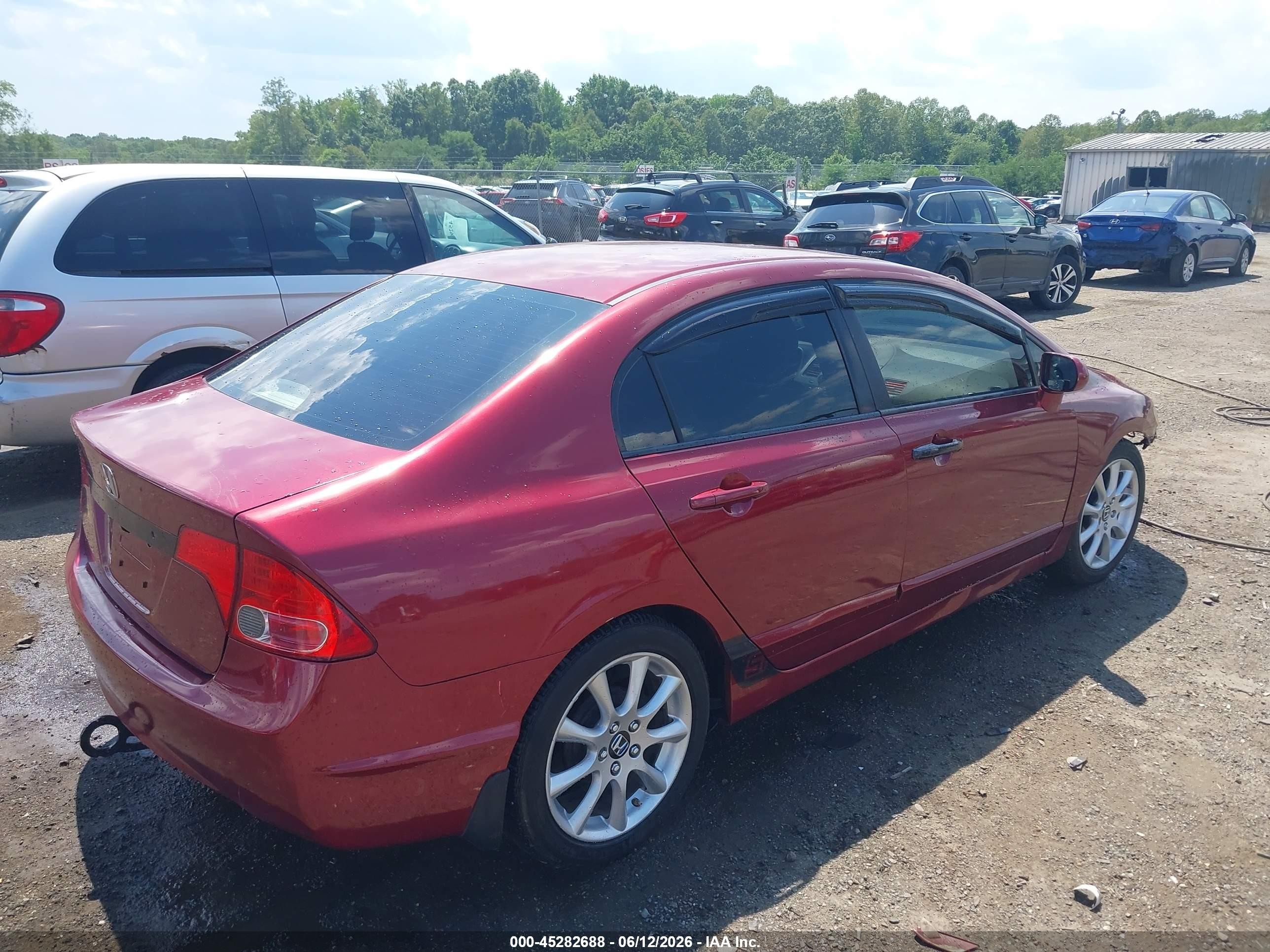 2008 Honda Civic Lx Burgundy vin: 2HGFA16568H528876