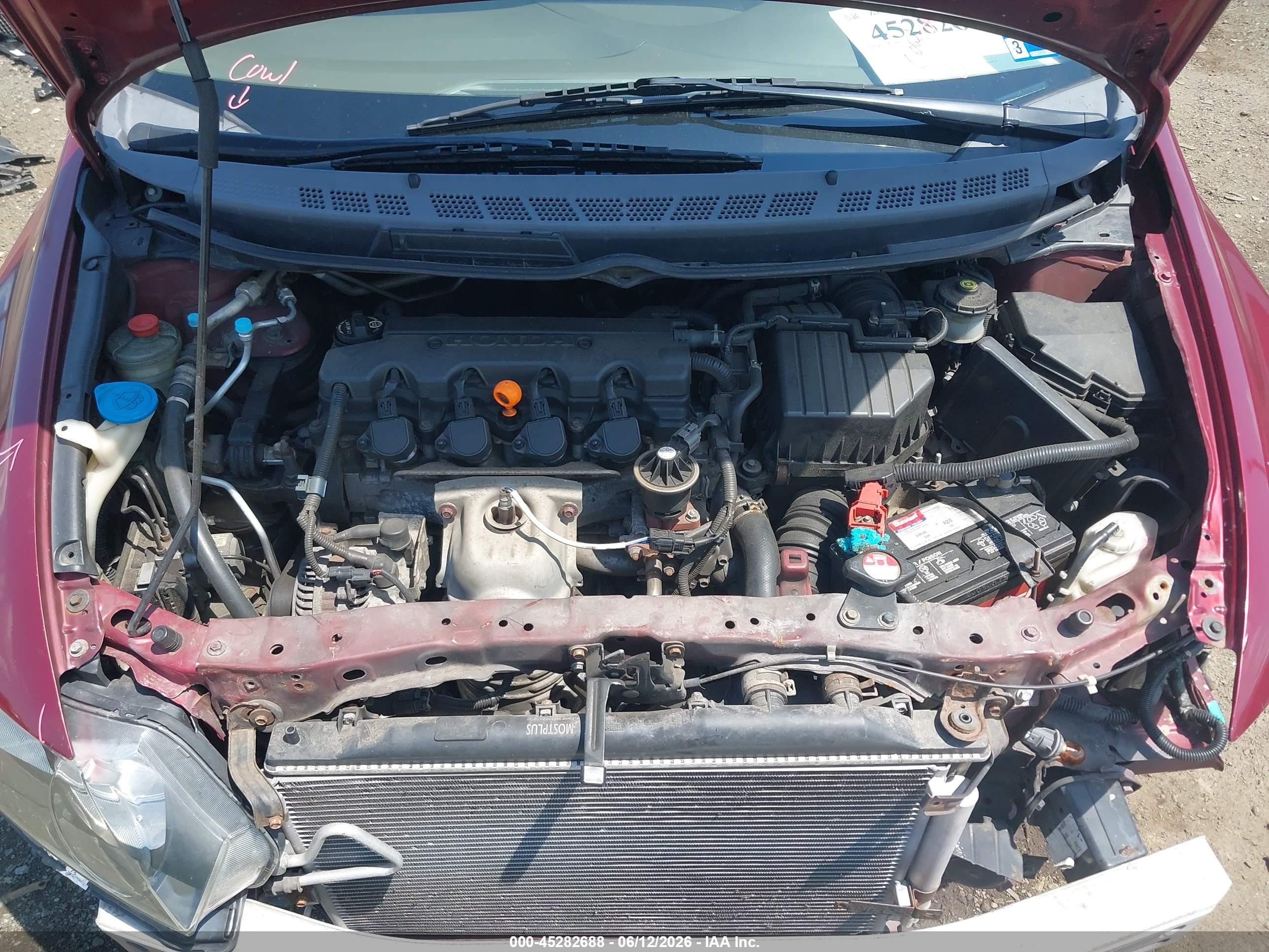 2008 Honda Civic Lx Burgundy vin: 2HGFA16568H528876