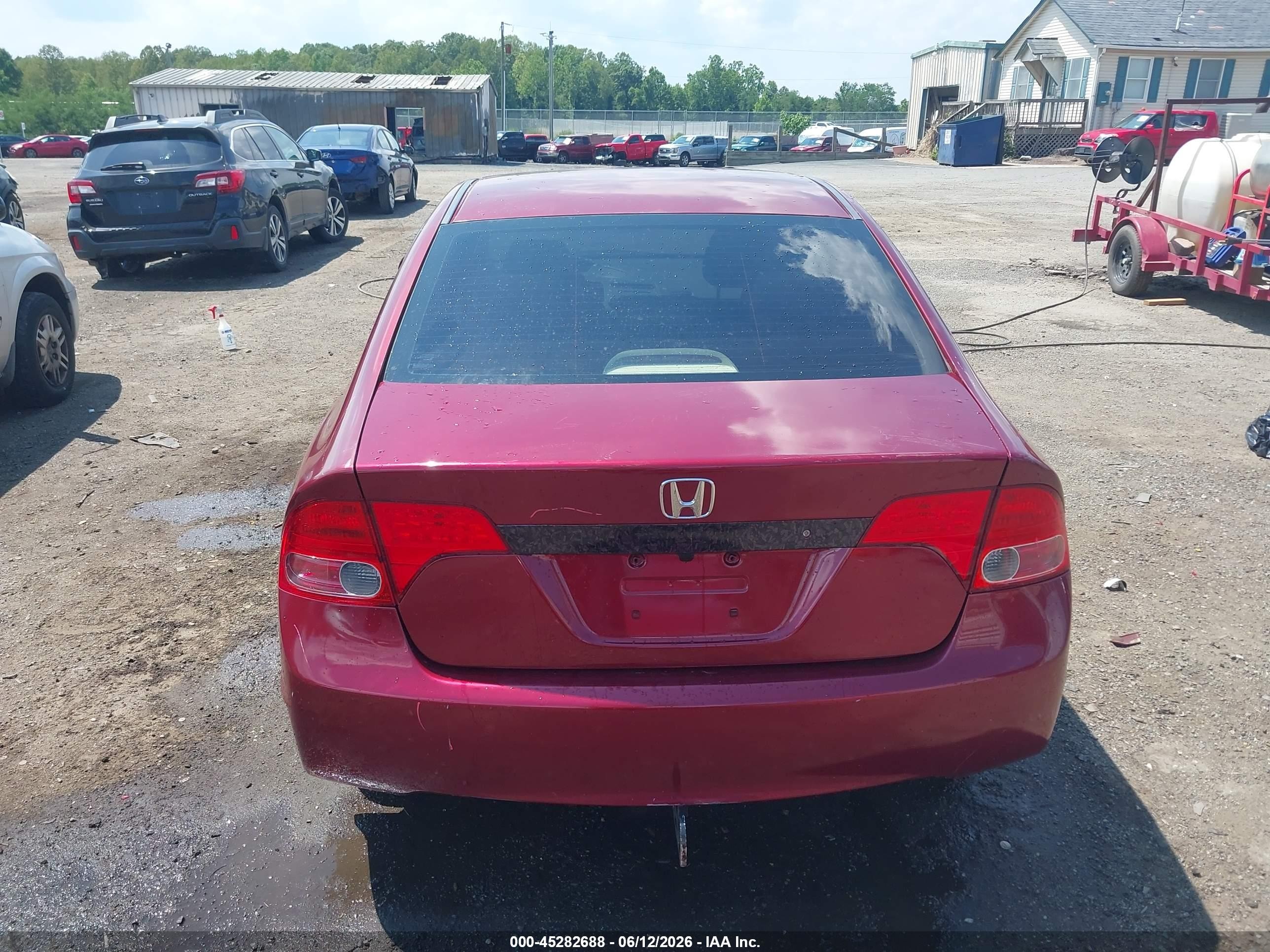 2008 Honda Civic Lx Burgundy vin: 2HGFA16568H528876