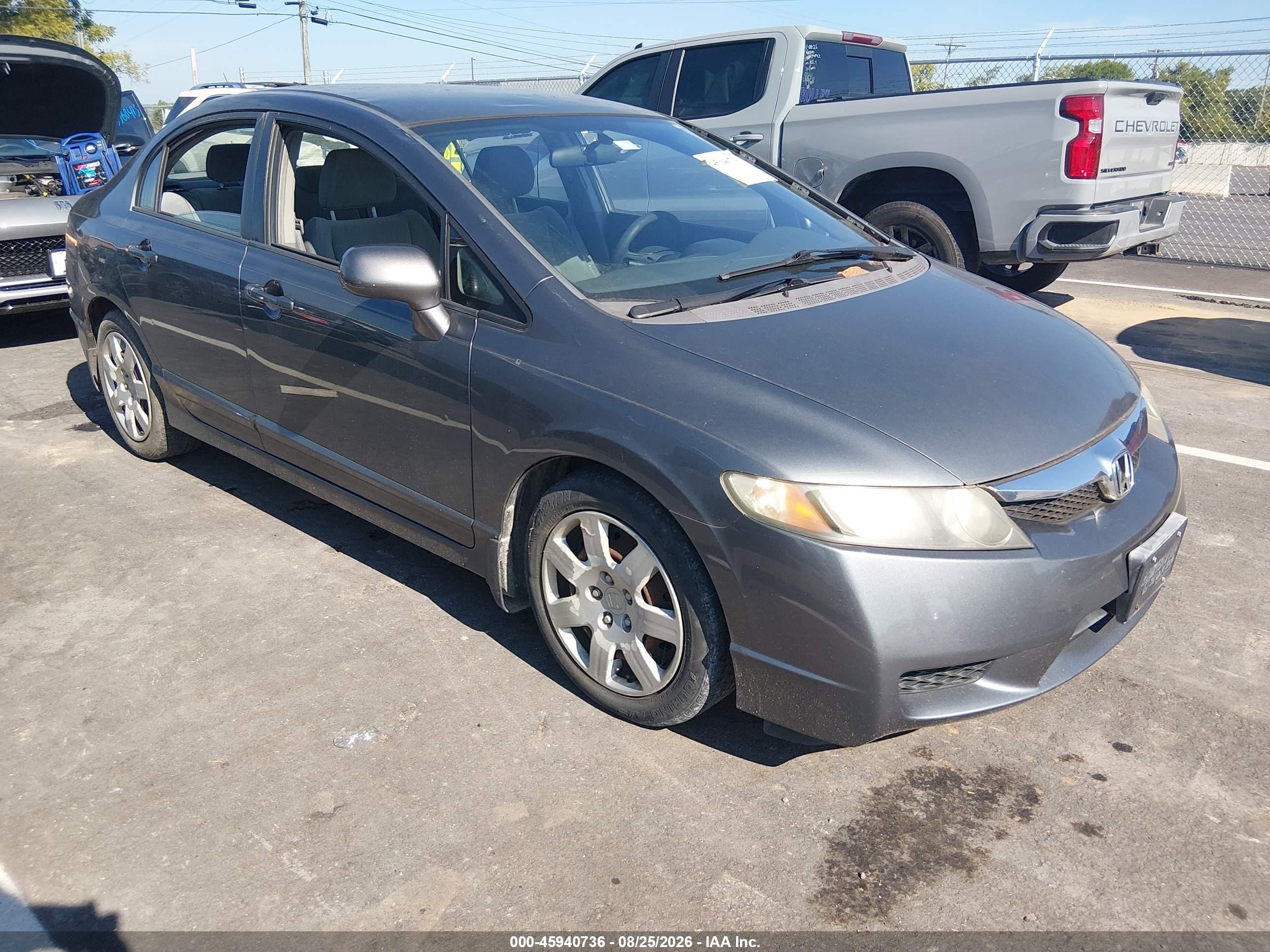 2009 Honda Civic Lx Gray vin: 2HGFA16569H309126