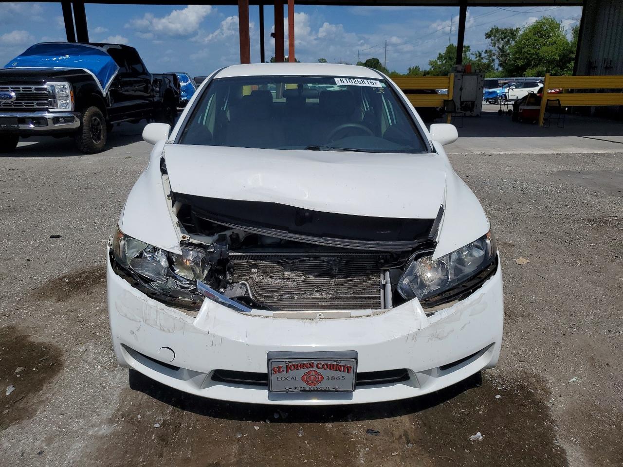 2009 Honda Civic Lx White vin: 2HGFA16569H356754