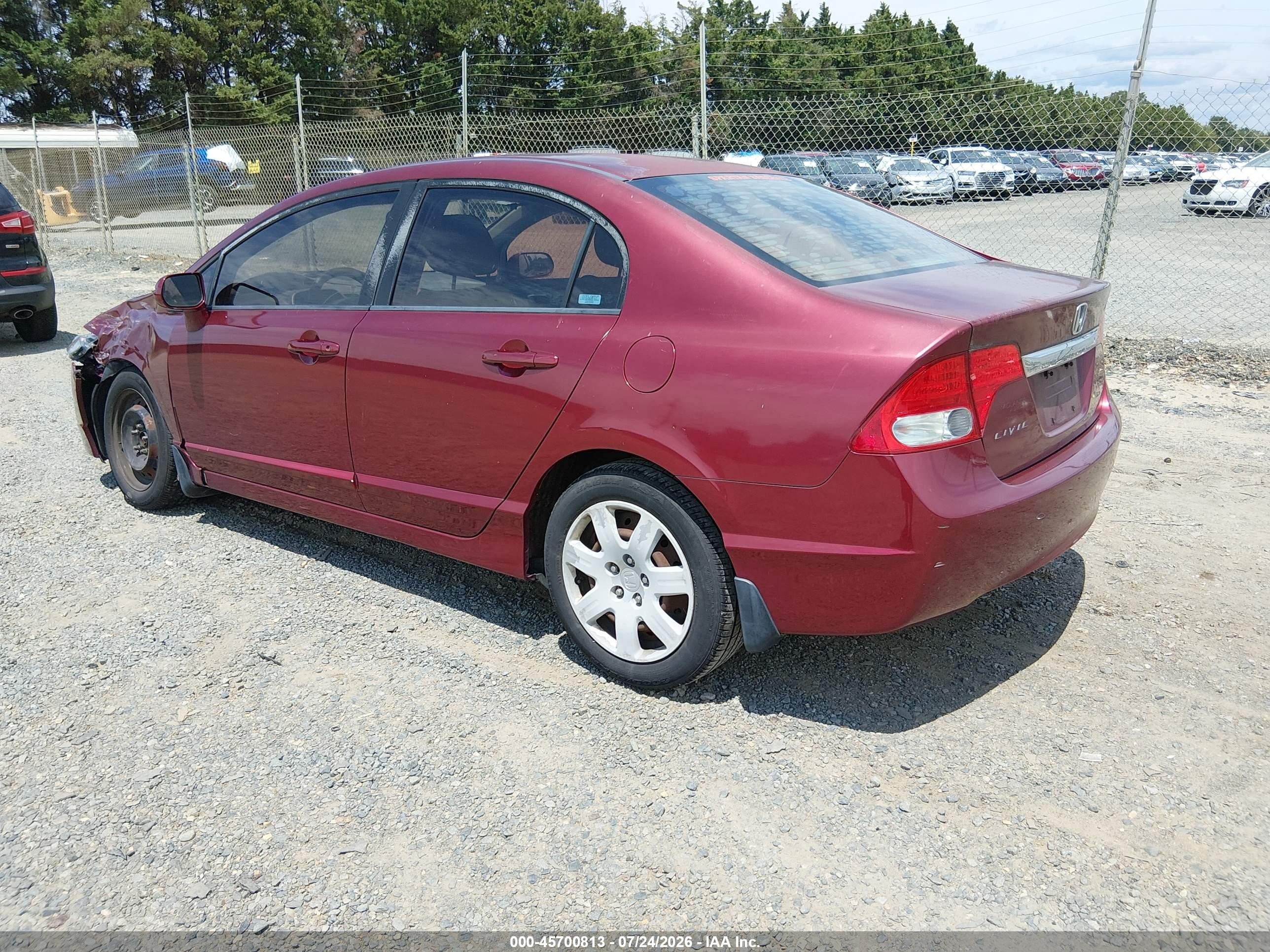 2009 Honda Civic Lx Бордовый vin: 2HGFA16569H357998