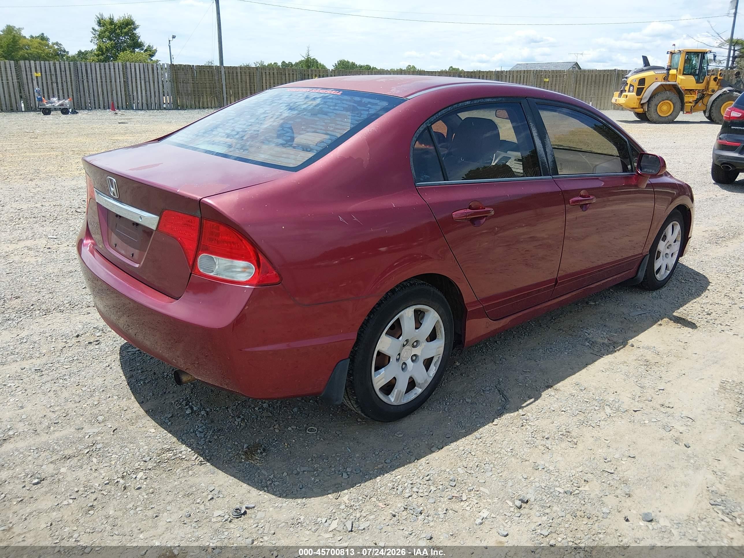 2009 Honda Civic Lx Бордовый vin: 2HGFA16569H357998