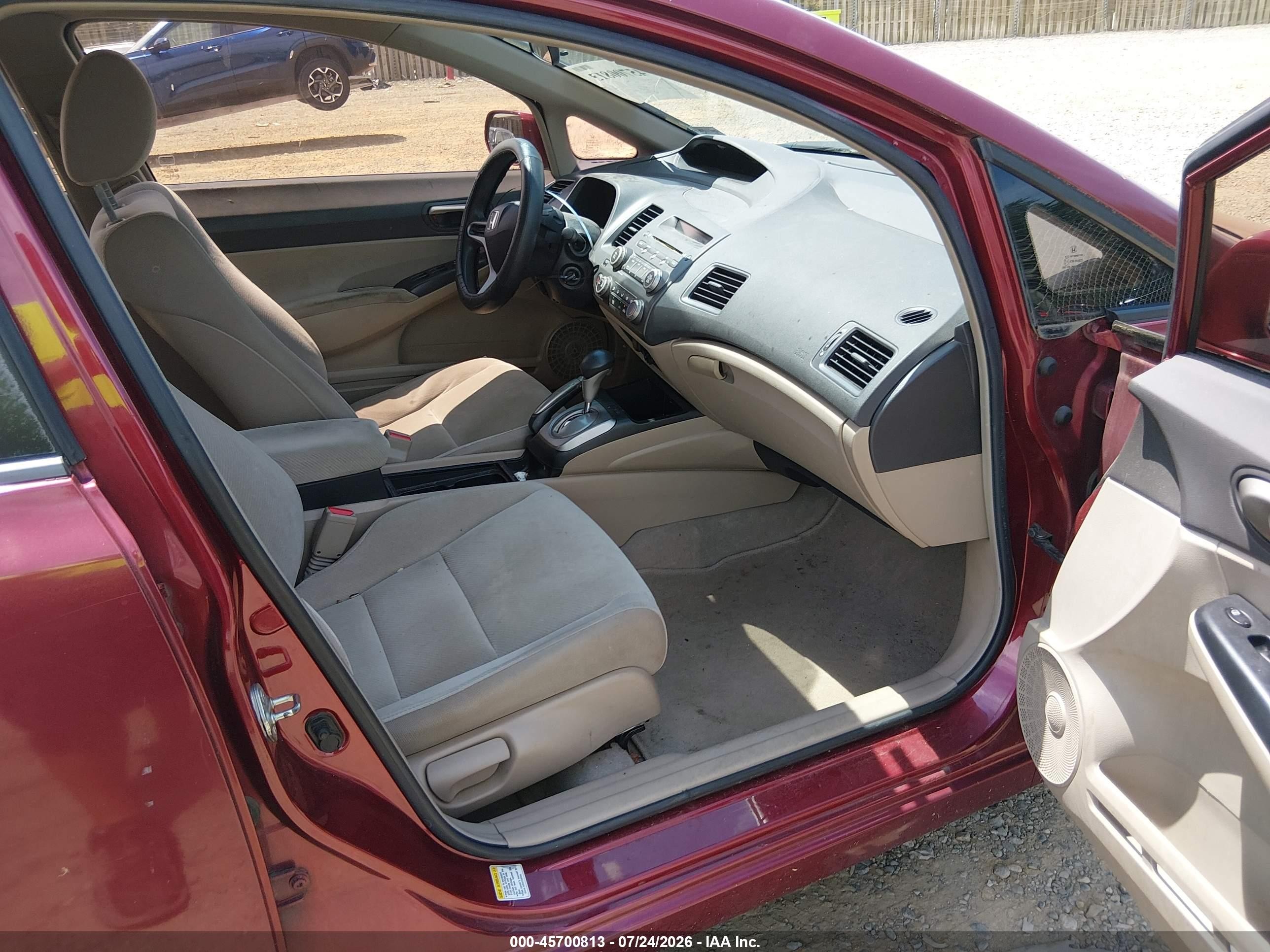 2009 Honda Civic Lx Бордовый vin: 2HGFA16569H357998