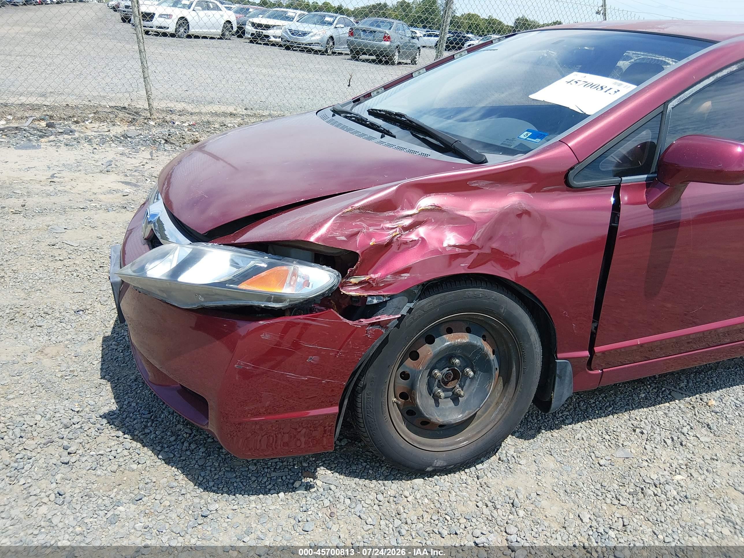 2009 Honda Civic Lx Бордовый vin: 2HGFA16569H357998