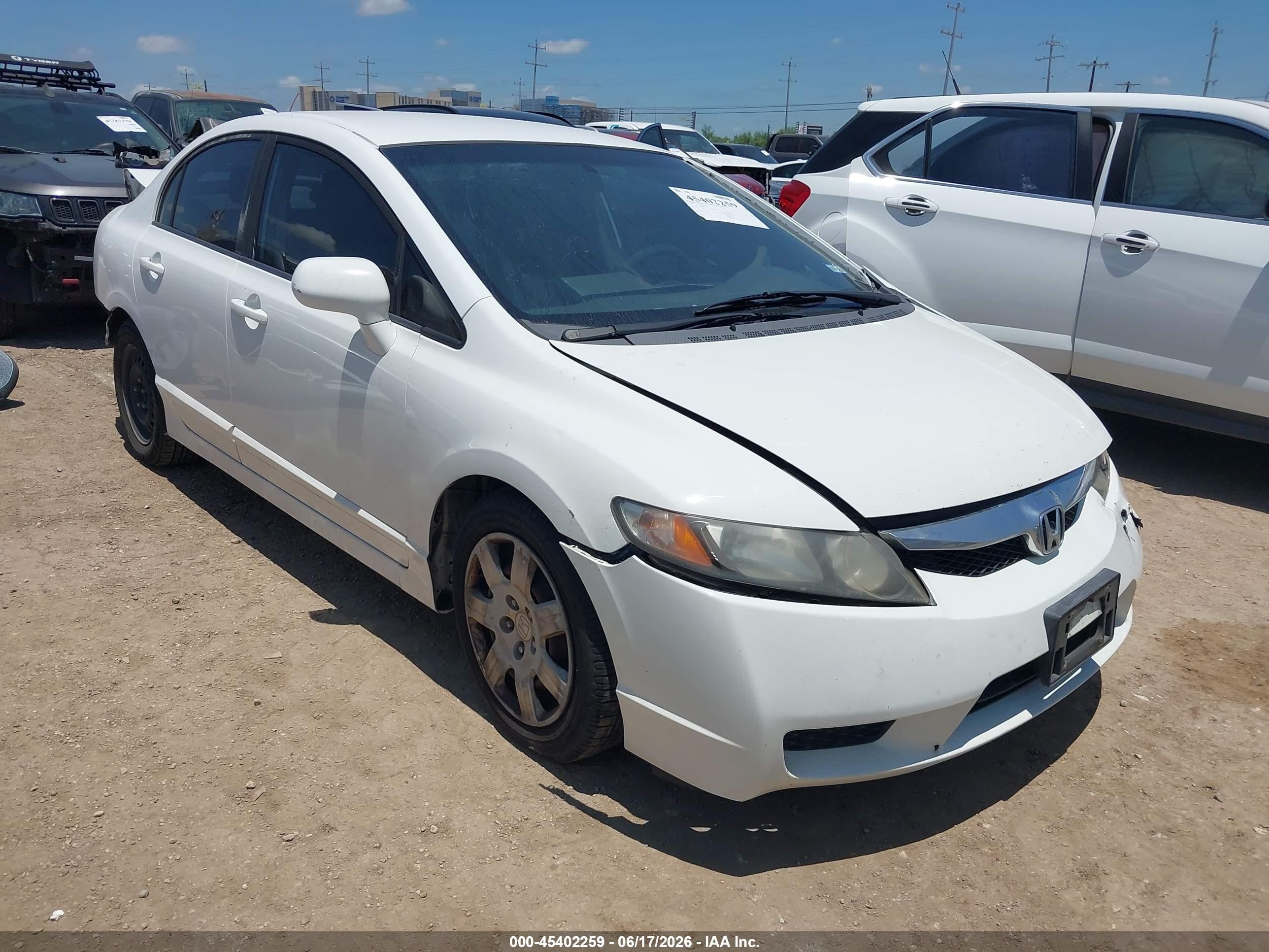 2009 Honda Civic Lx White vin: 2HGFA16569H365115