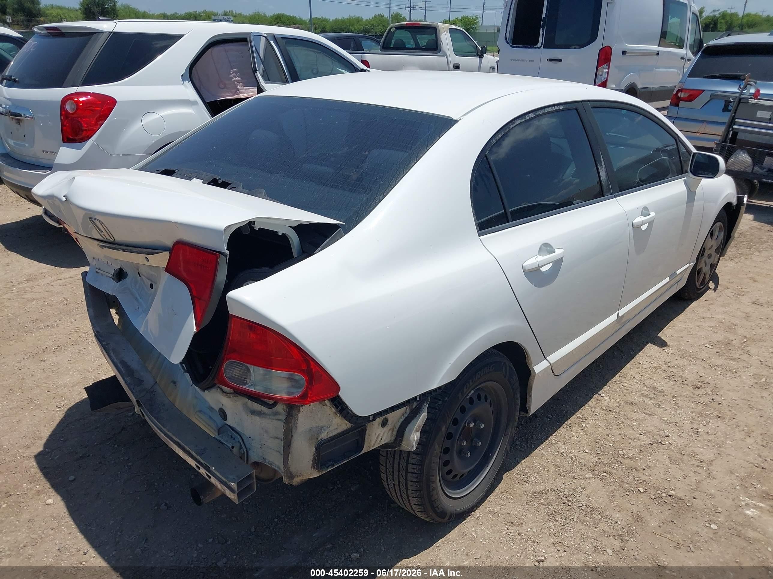 2009 Honda Civic Lx White vin: 2HGFA16569H365115