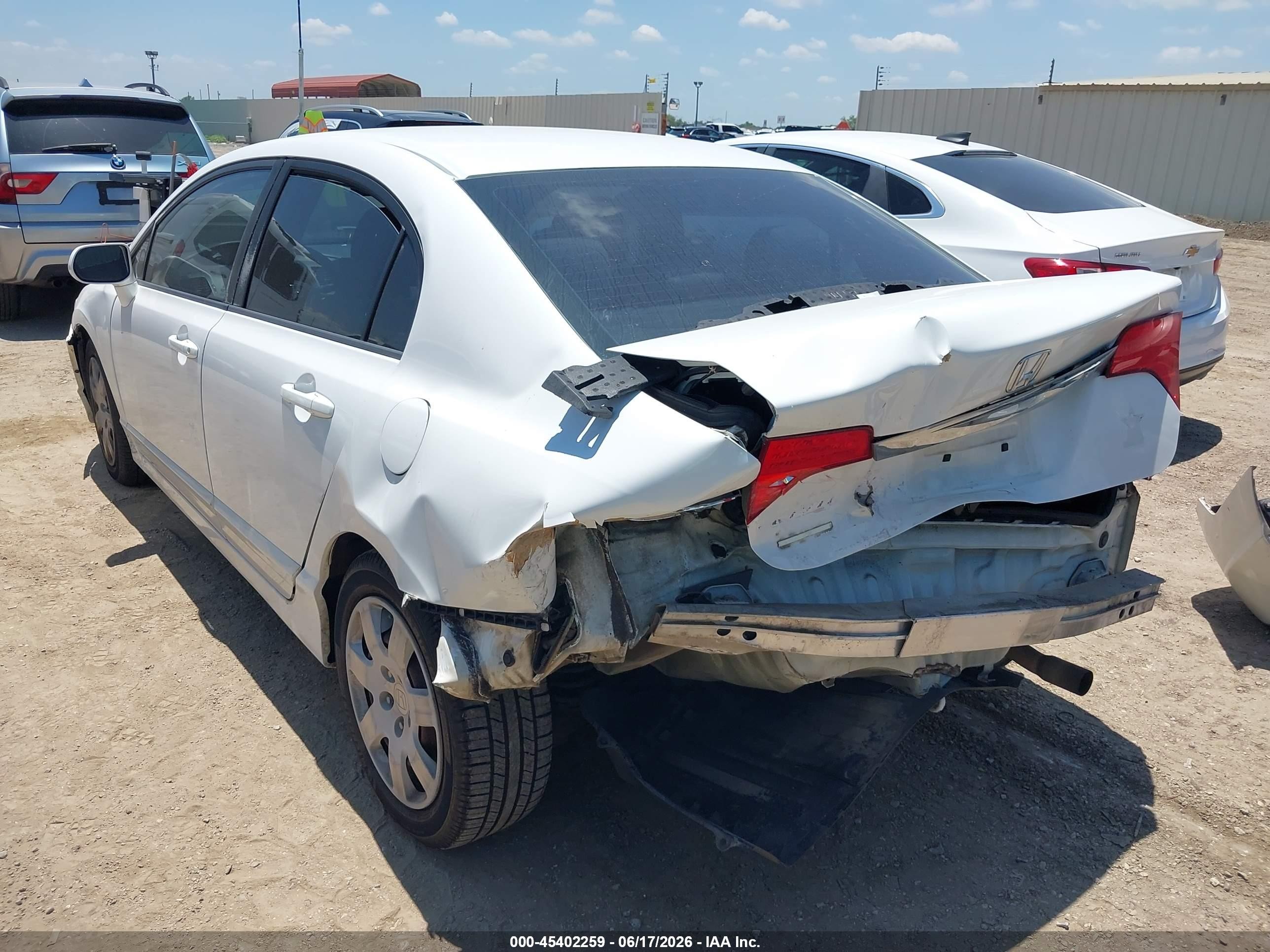 2009 Honda Civic Lx White vin: 2HGFA16569H365115