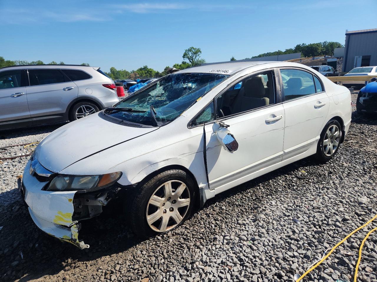 2009 Honda Civic Lx Белый vin: 2HGFA16569H368340