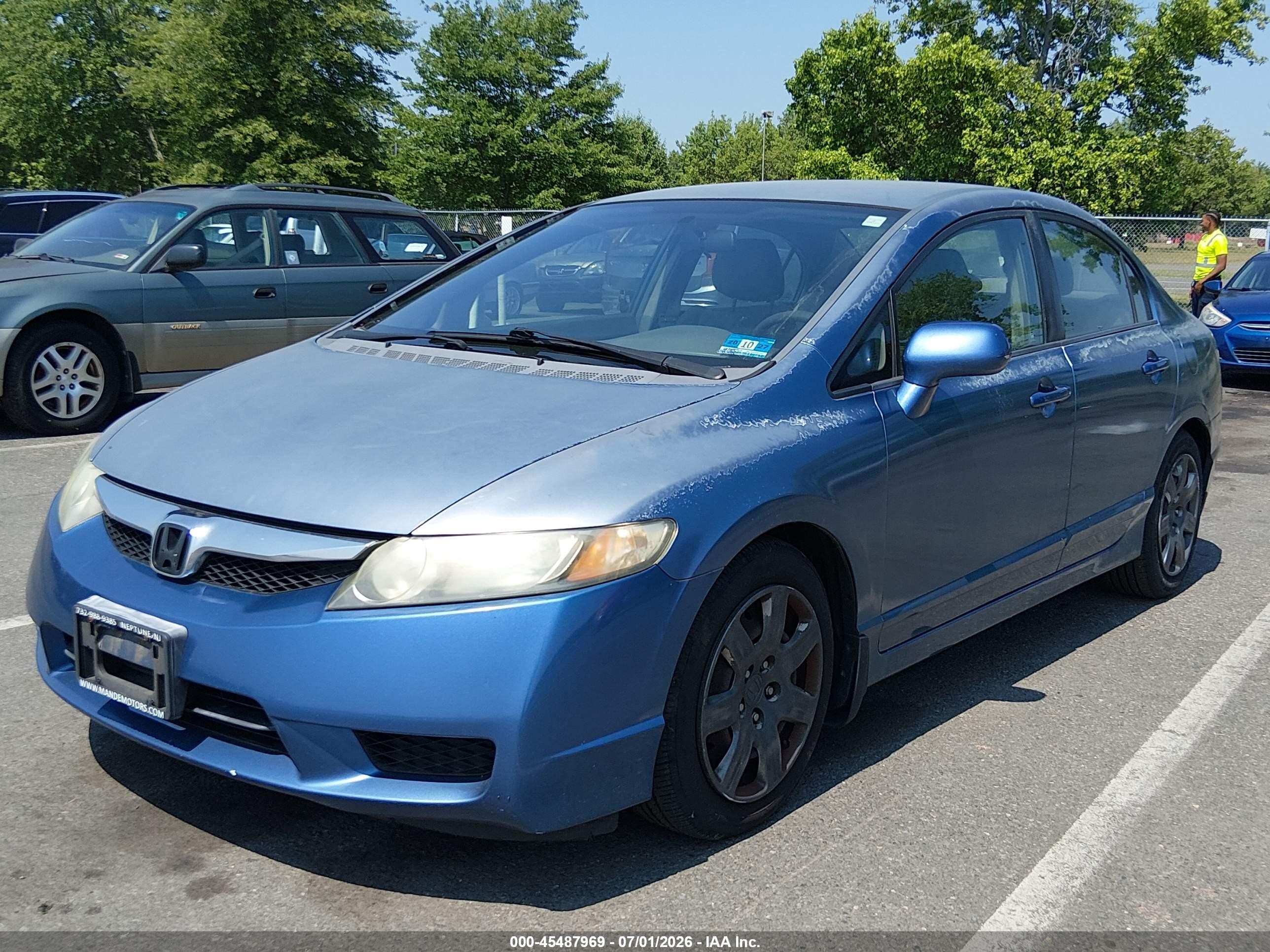 2009 Honda Civic Lx Blue vin: 2HGFA16569H502019
