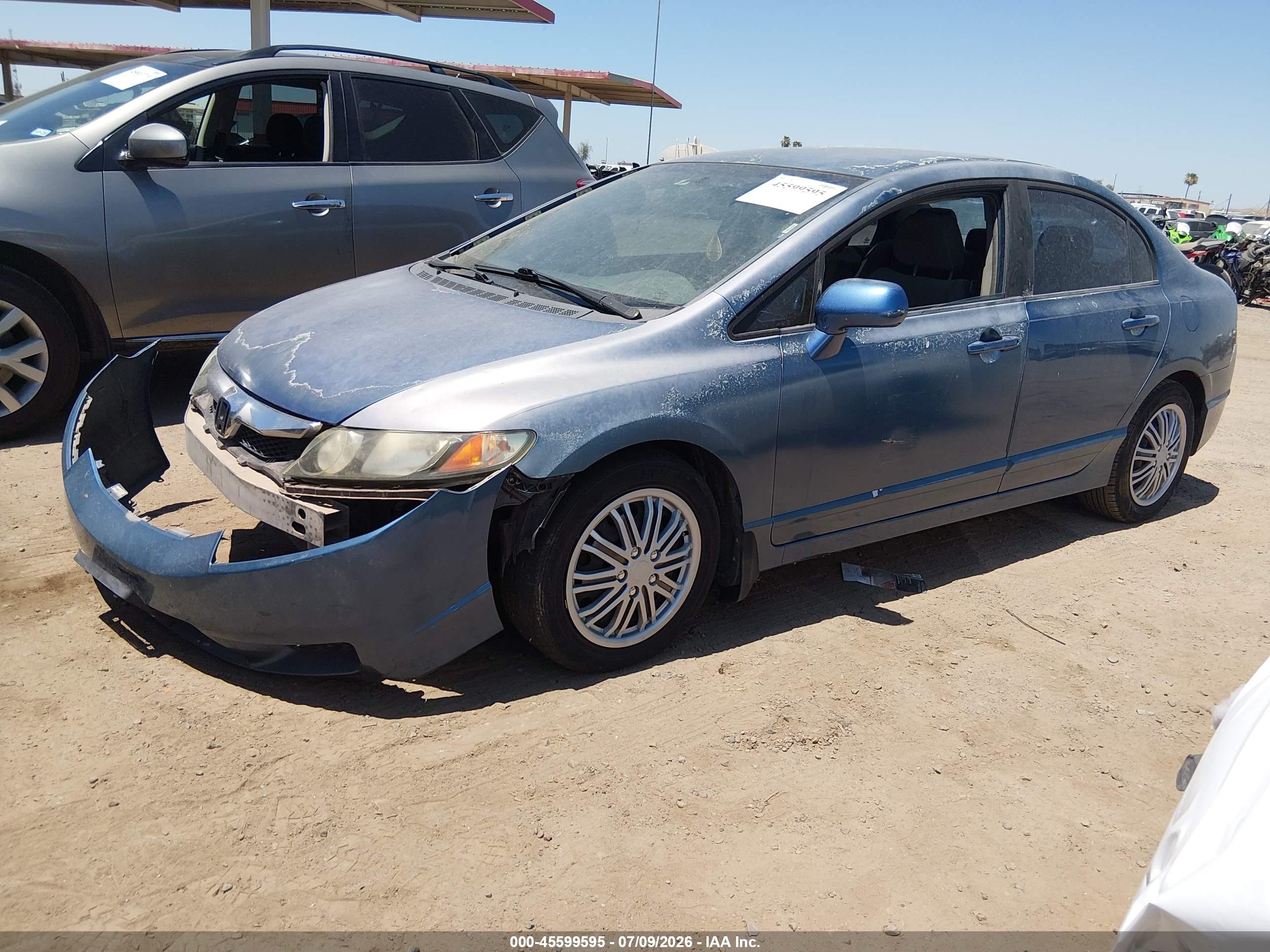 2009 Honda Civic Lx Blue vin: 2HGFA16569H538616