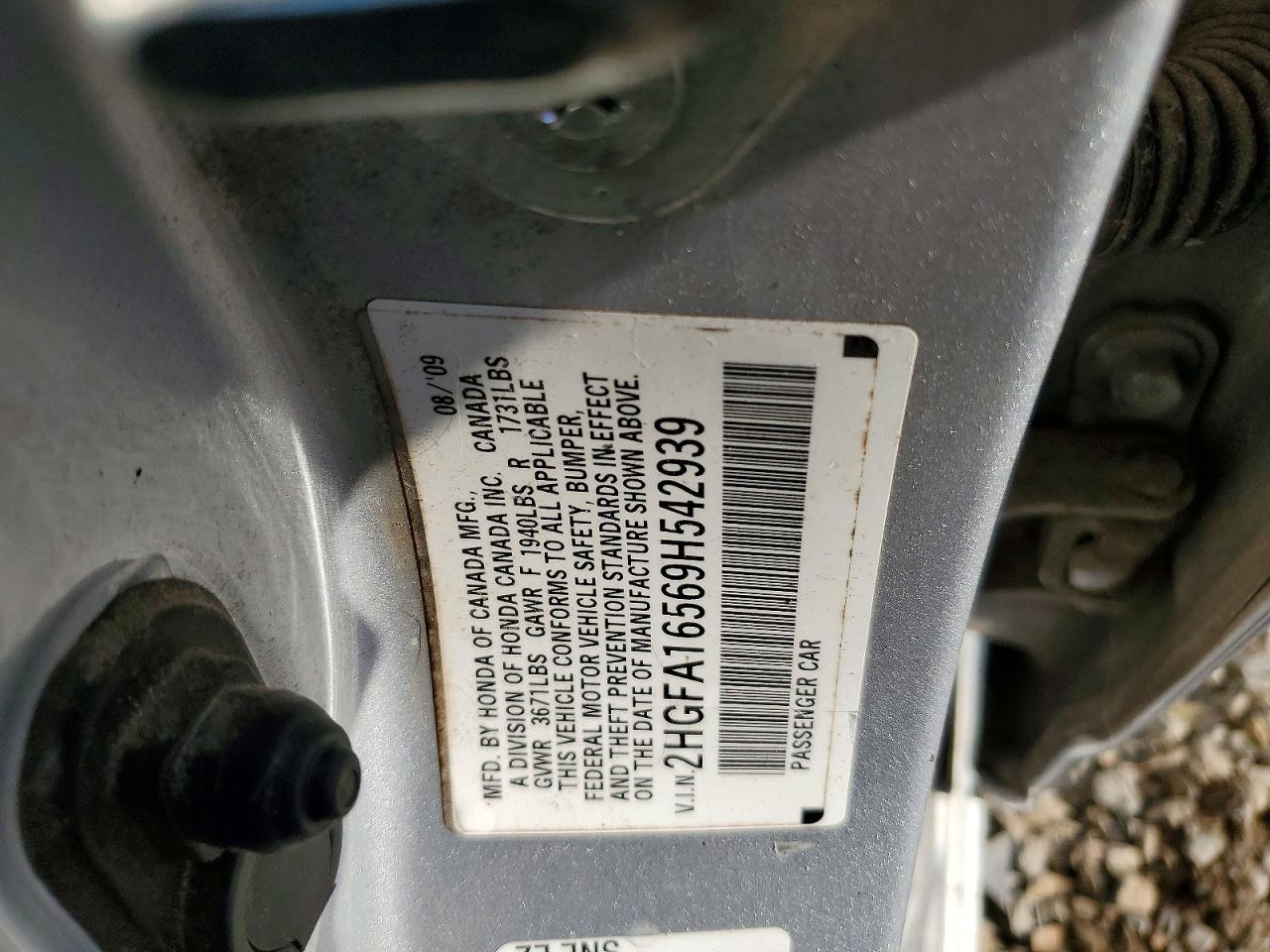 2009 Honda Civic Lx Silver vin: 2HGFA16569H542939