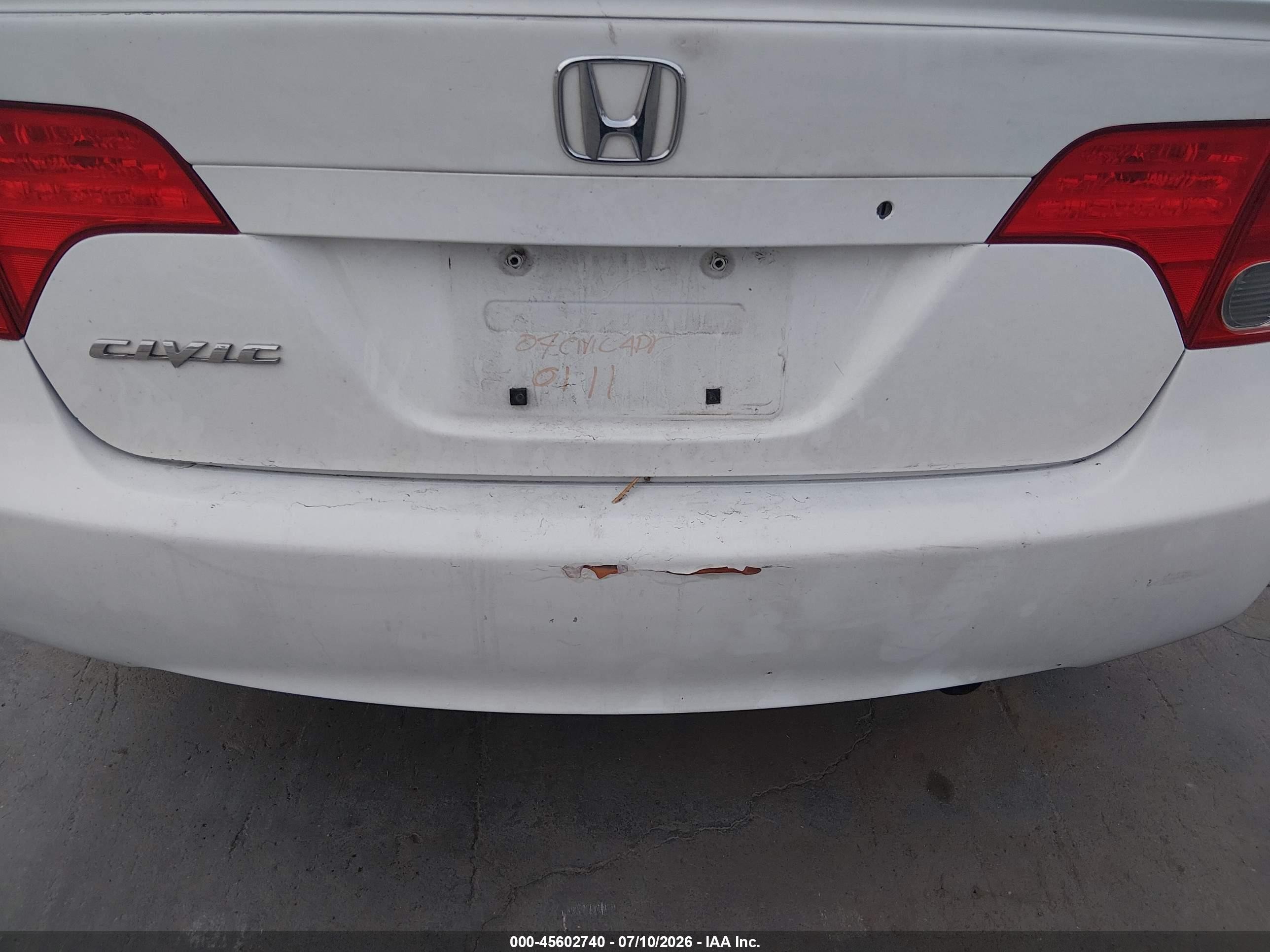 2006 Honda Civic Lx White vin: 2HGFA16576H510416