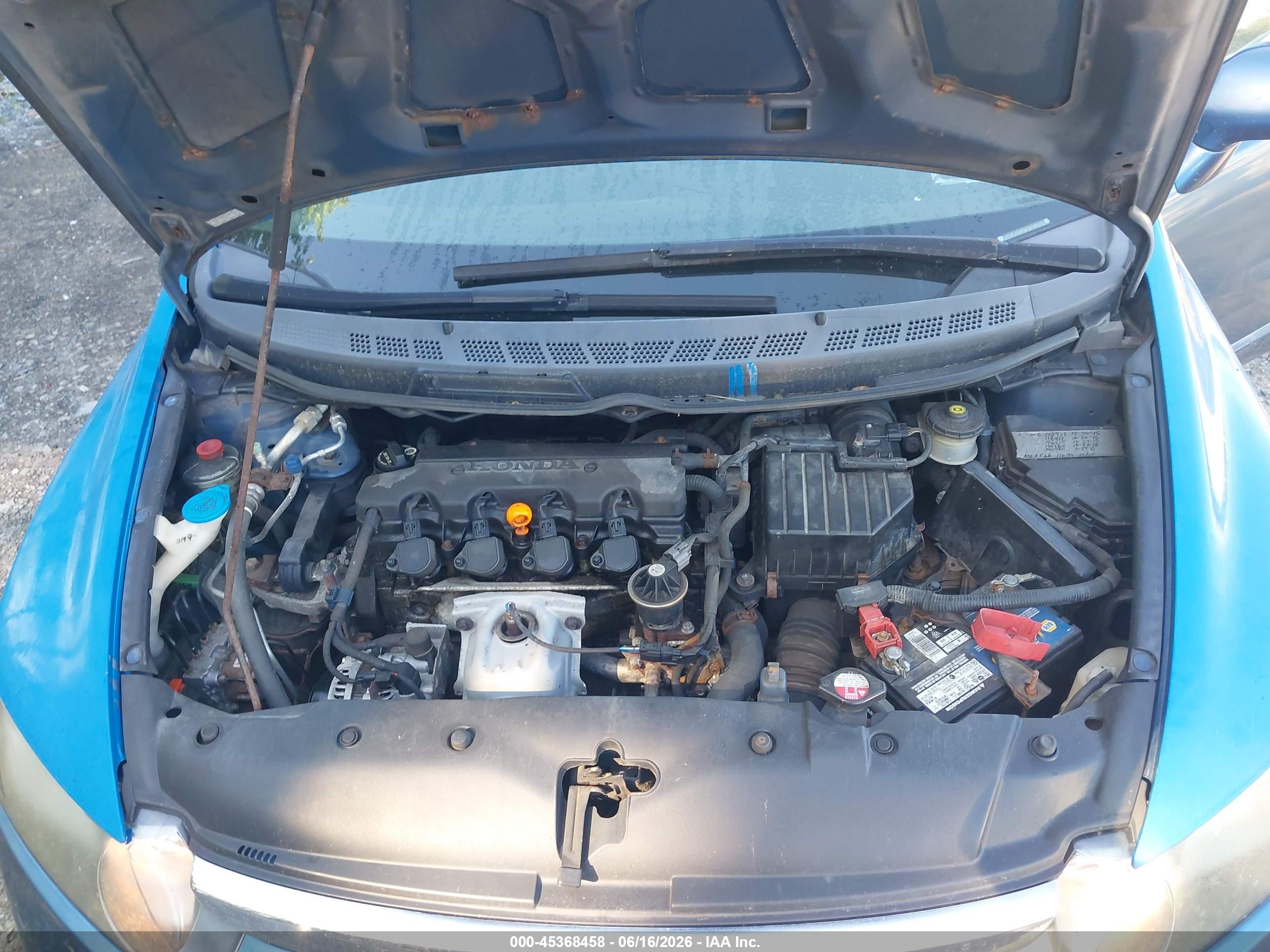 2006 Honda Civic Lx Blue vin: 2HGFA16576H517155