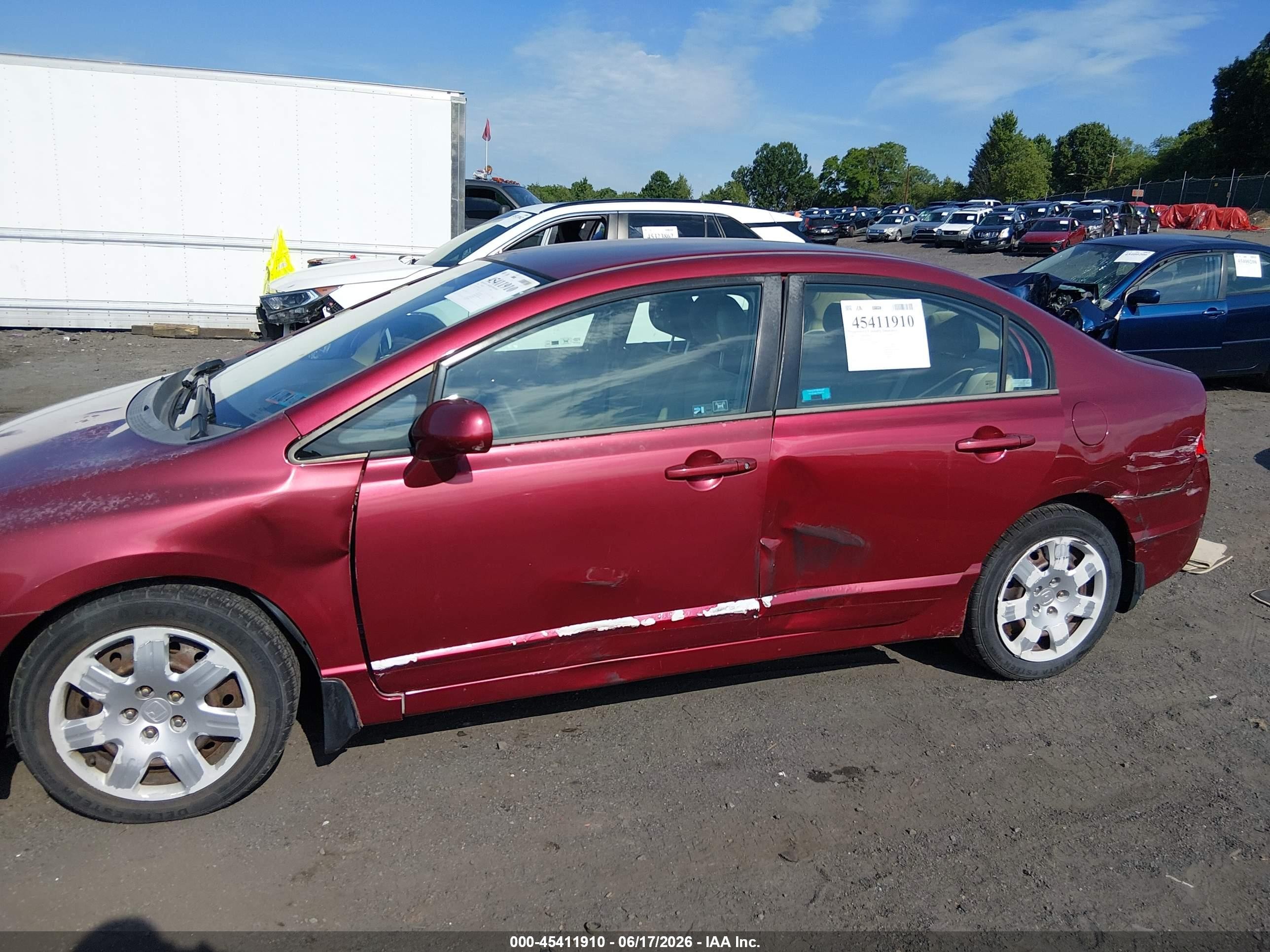 2006 Honda Civic Lx Maroon vin: 2HGFA16576H518242