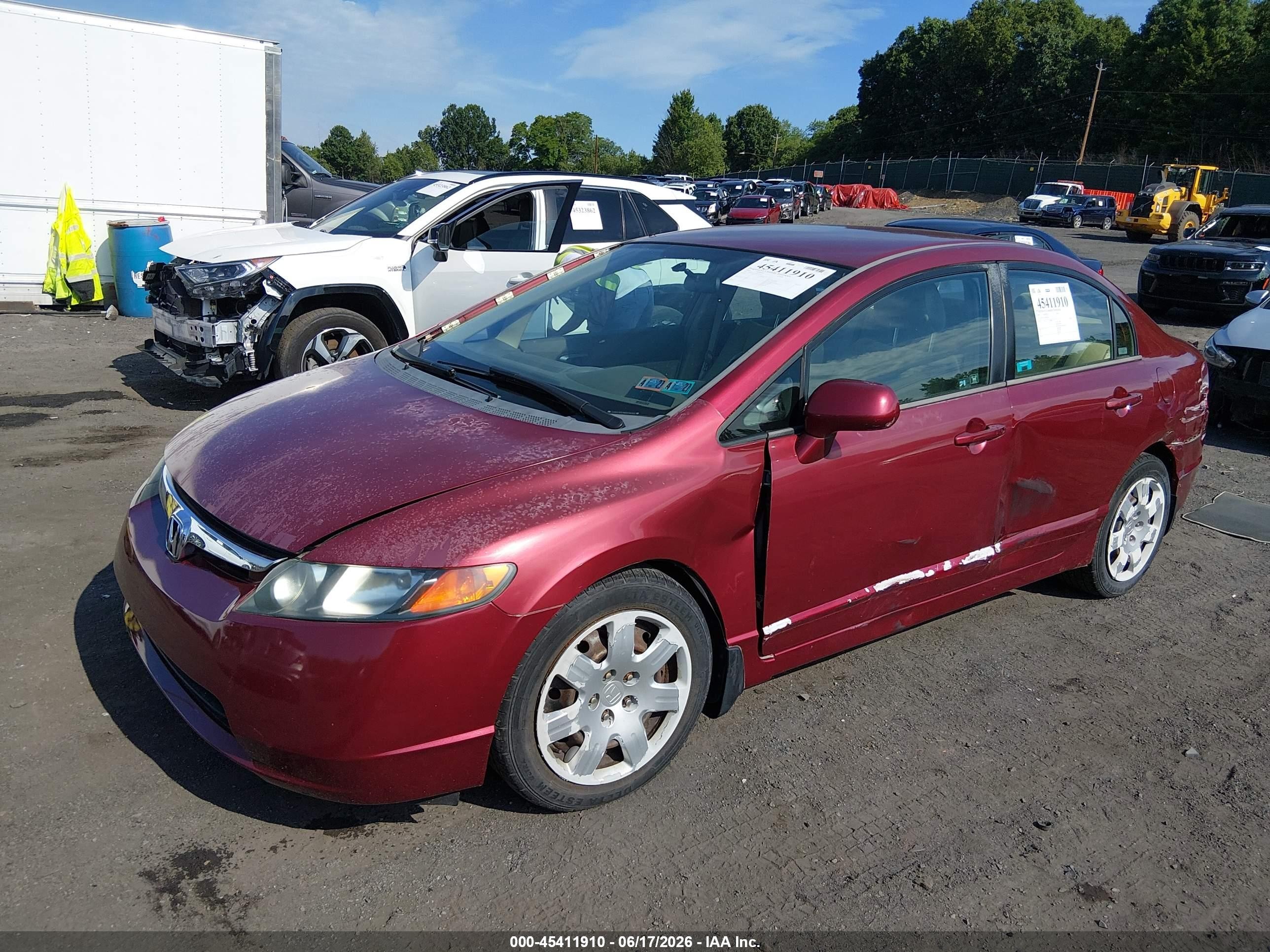 2006 Honda Civic Lx Maroon vin: 2HGFA16576H518242
