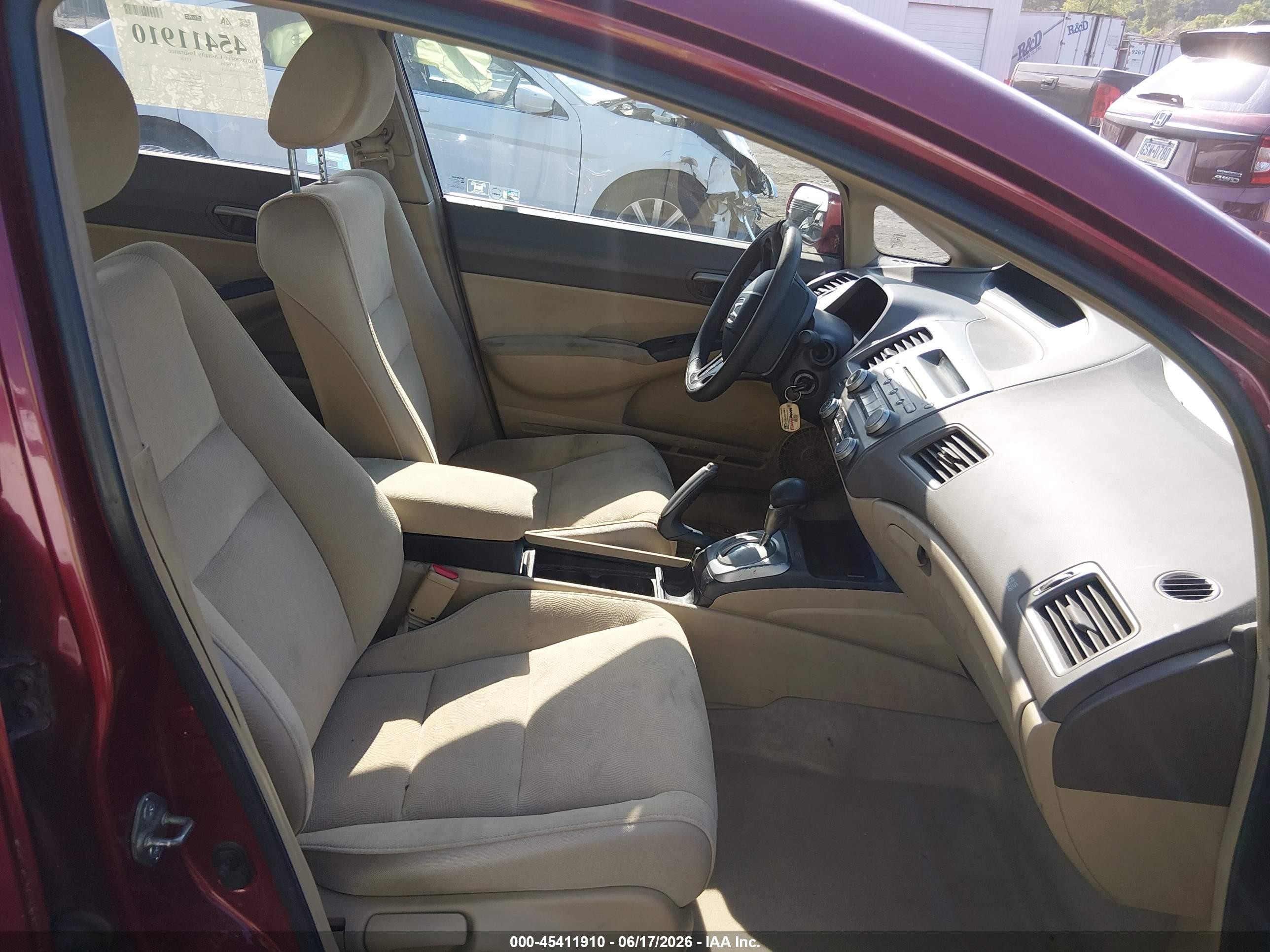 2006 Honda Civic Lx Maroon vin: 2HGFA16576H518242