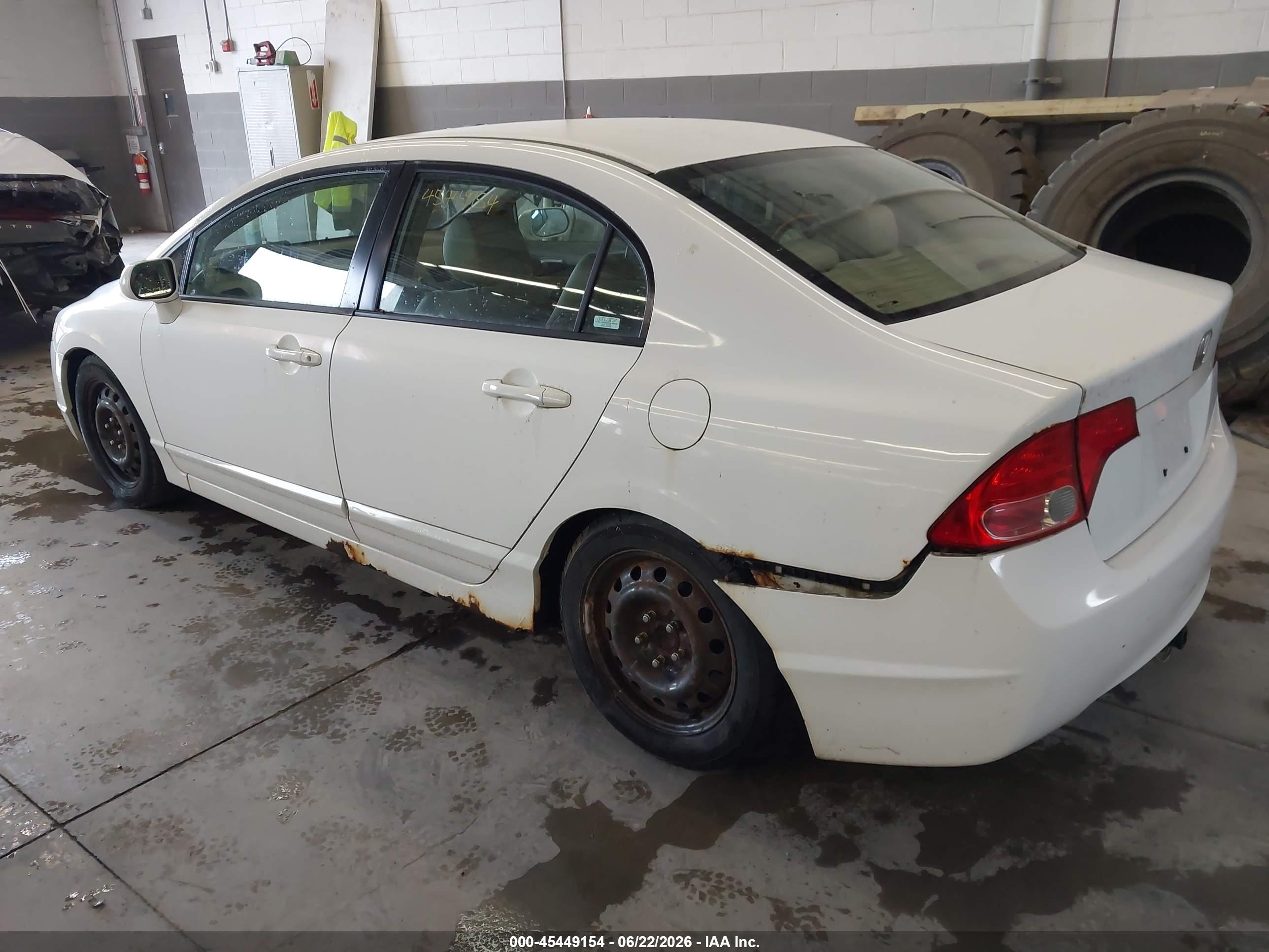 2006 Honda Civic Lx White vin: 2HGFA16576H521173