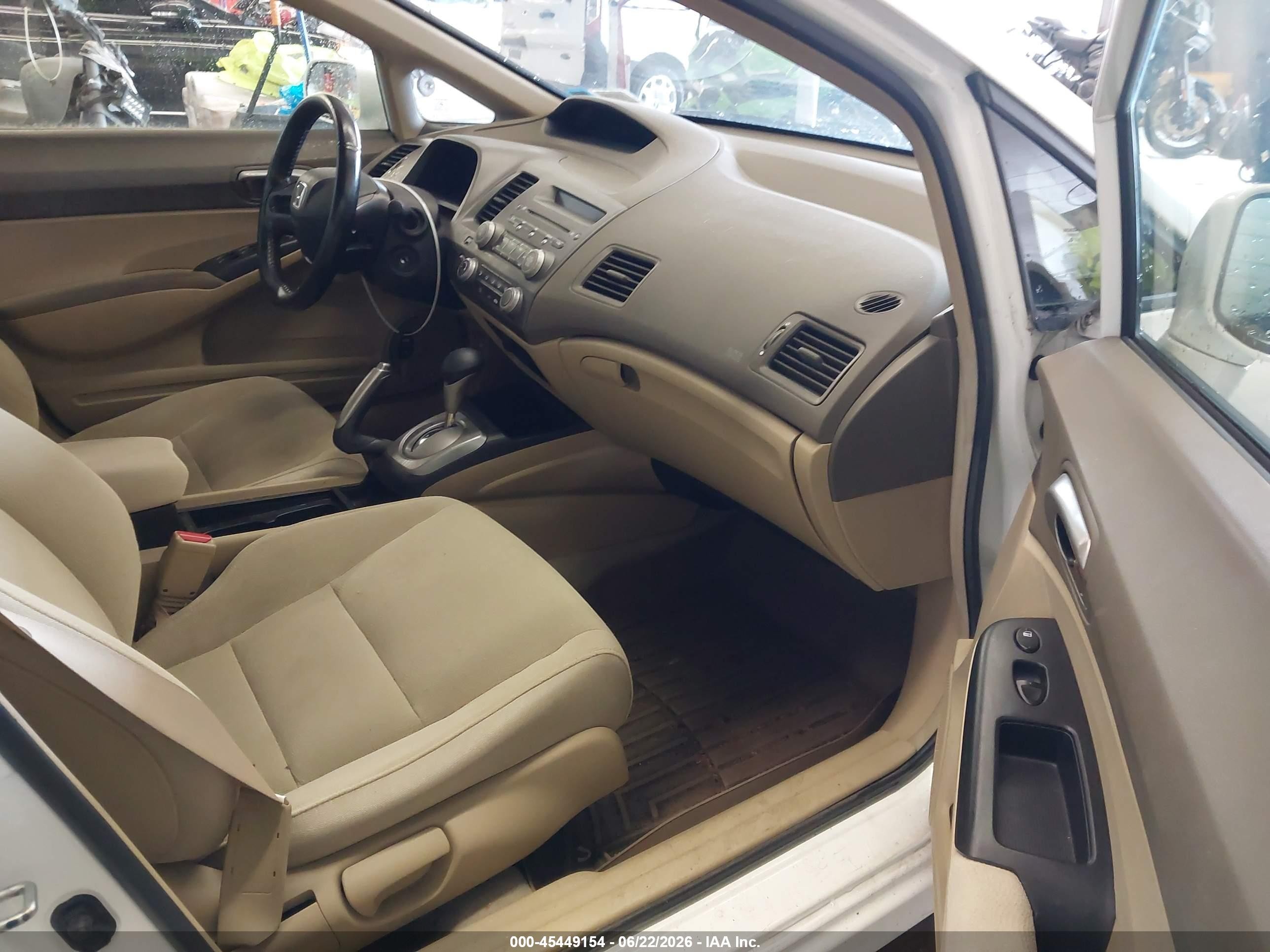 2006 Honda Civic Lx White vin: 2HGFA16576H521173