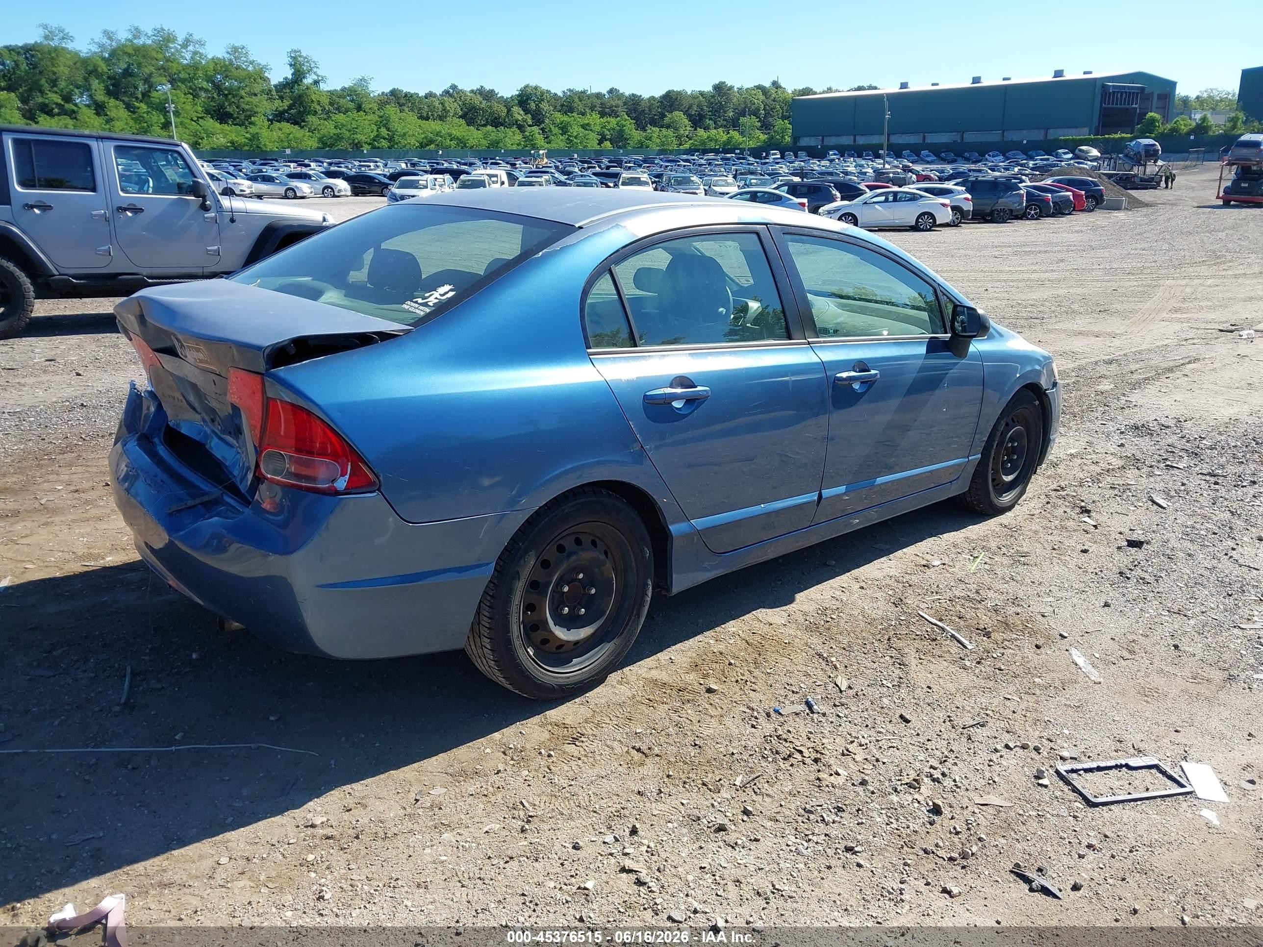 2006 Honda Civic Lx Blue vin: 2HGFA16576H527197