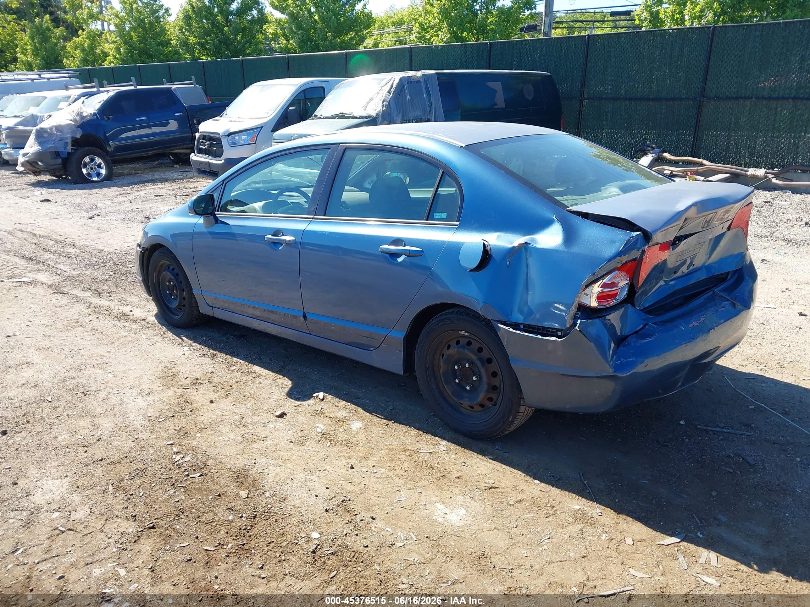 2006 Honda Civic Lx Blue vin: 2HGFA16576H527197