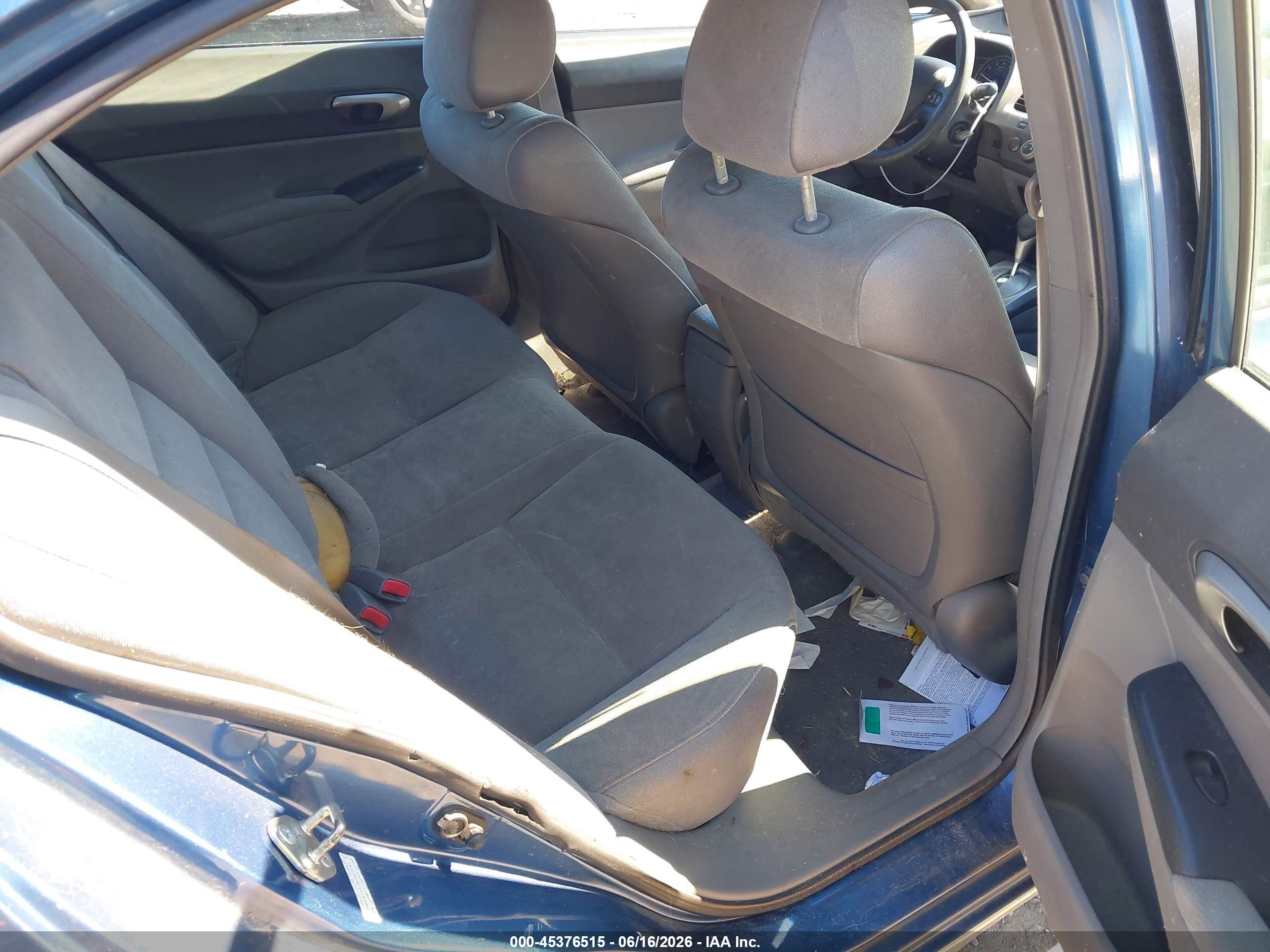 2006 Honda Civic Lx Blue vin: 2HGFA16576H527197