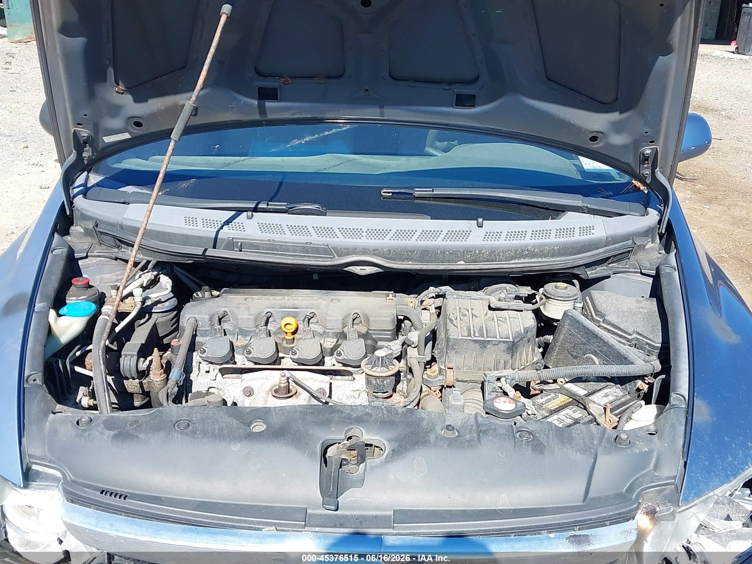2006 Honda Civic Lx Blue vin: 2HGFA16576H527197