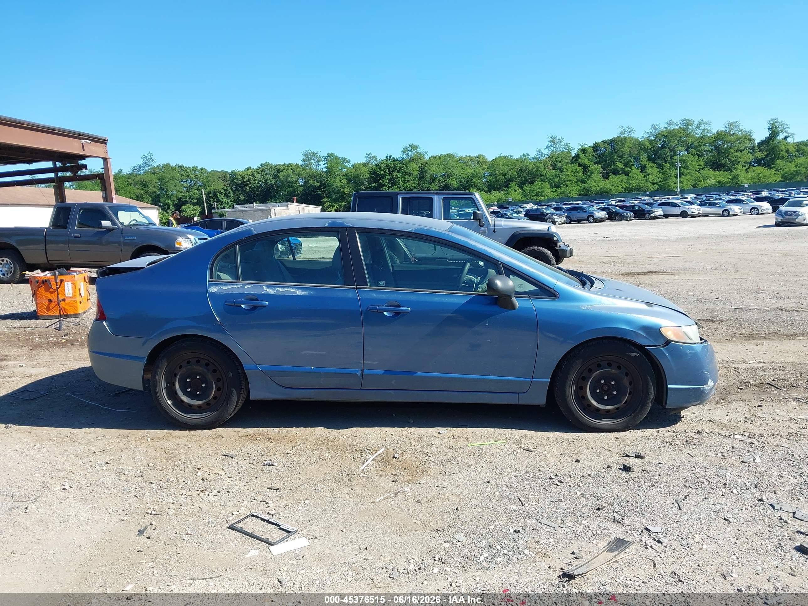 2006 Honda Civic Lx Blue vin: 2HGFA16576H527197