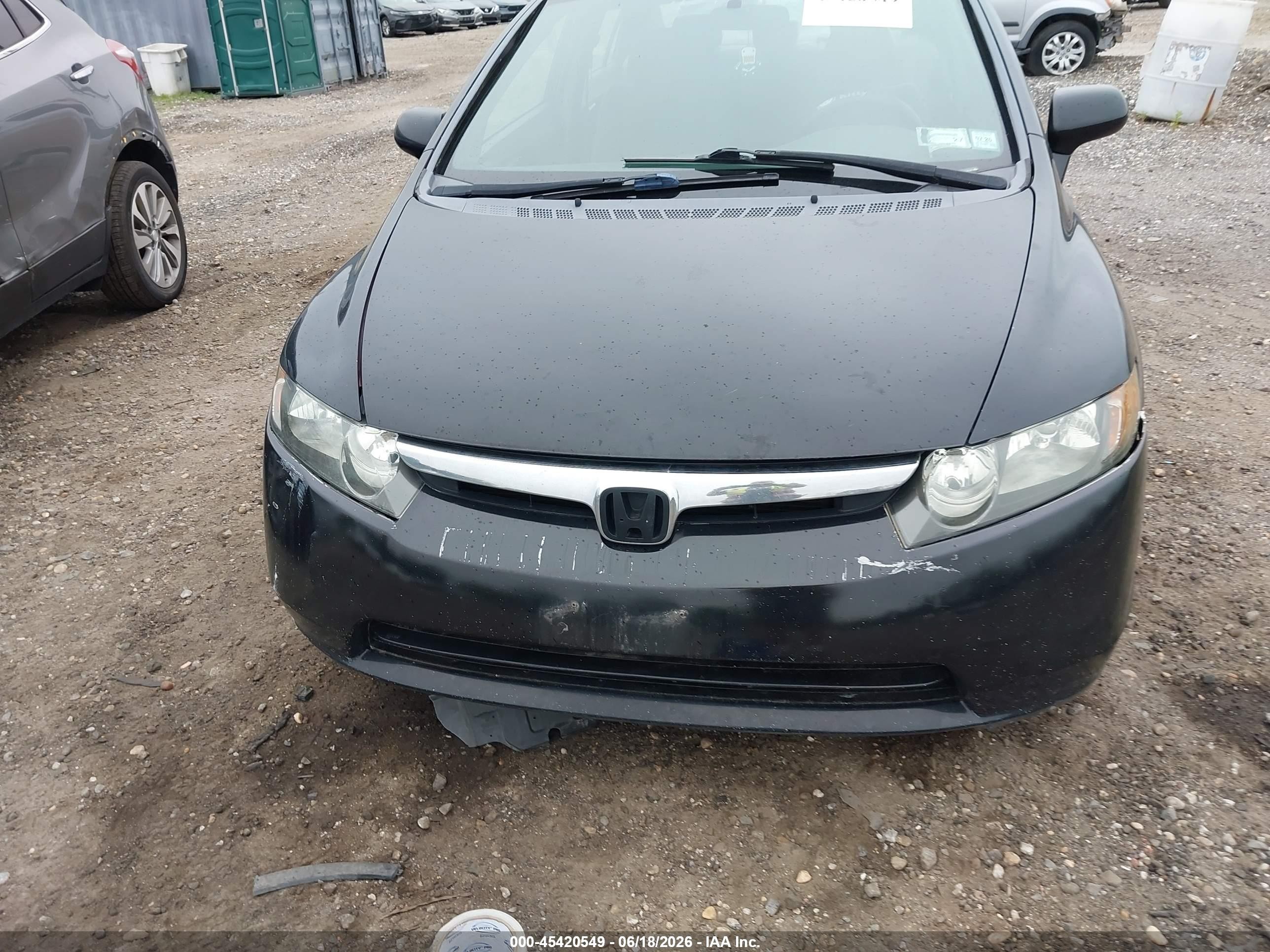 2007 Honda Civic Lx Black vin: 2HGFA16577H306510