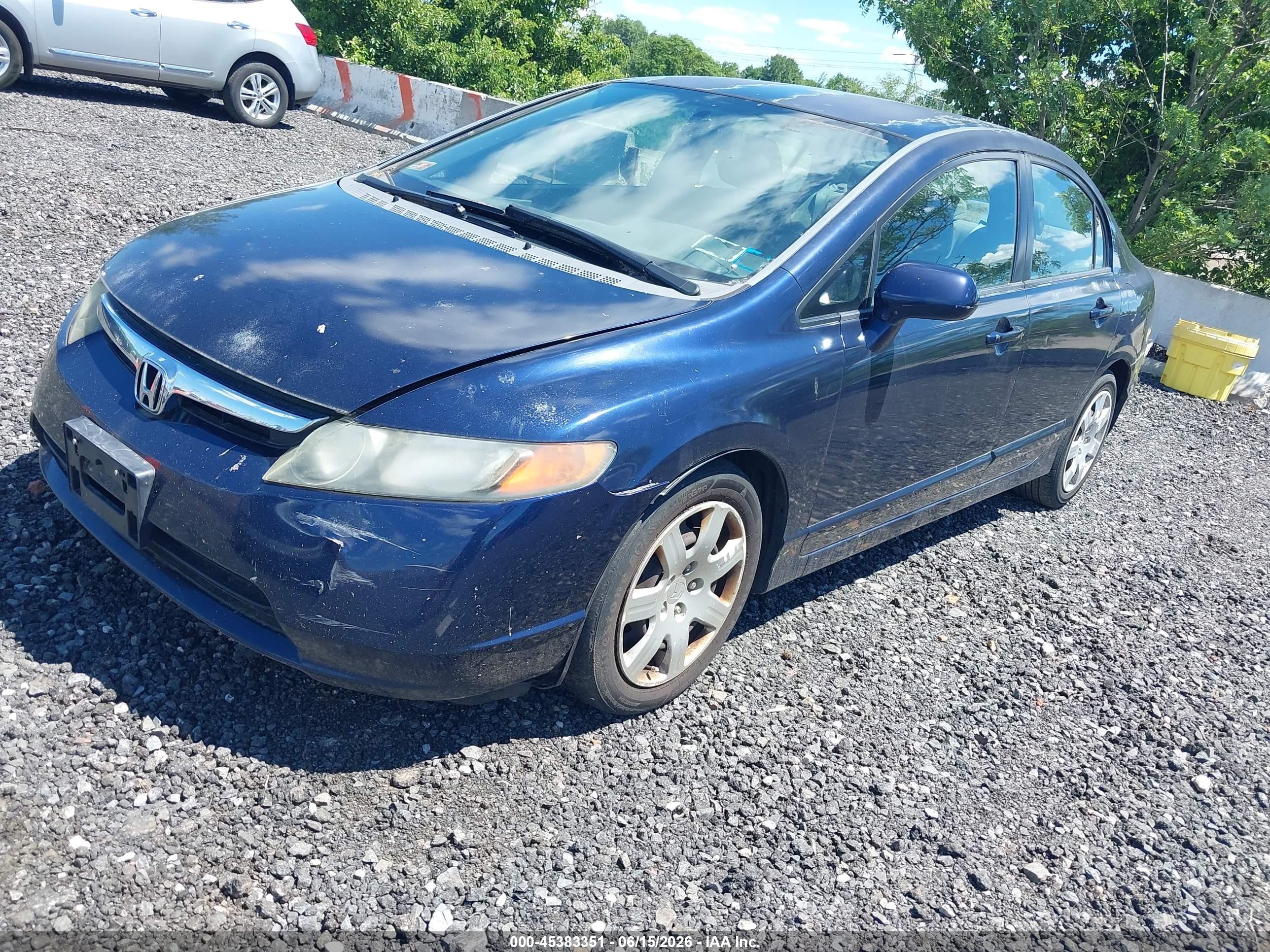 2007 Honda Civic Lx Blue vin: 2HGFA16577H509140