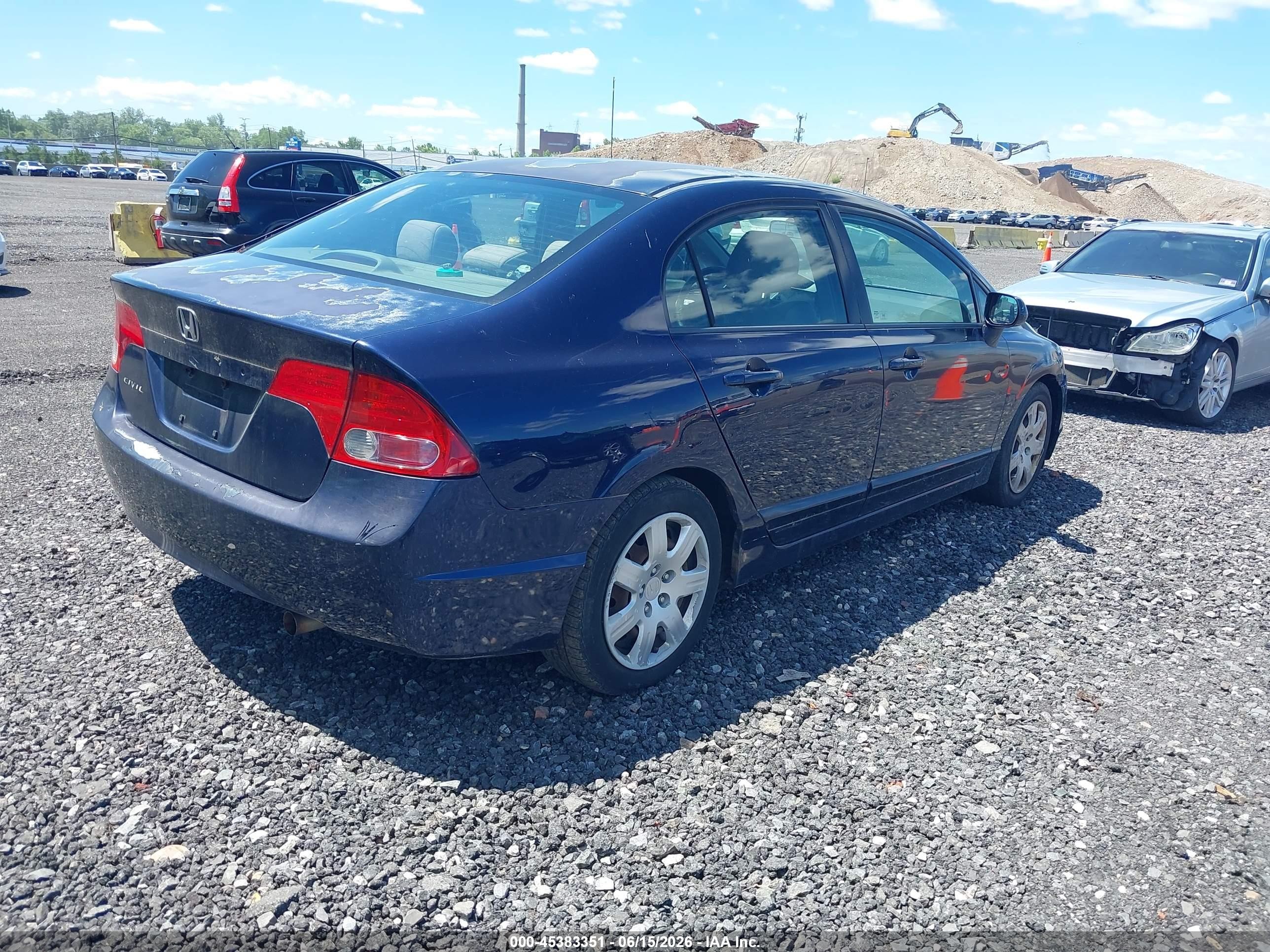 2007 Honda Civic Lx Blue vin: 2HGFA16577H509140