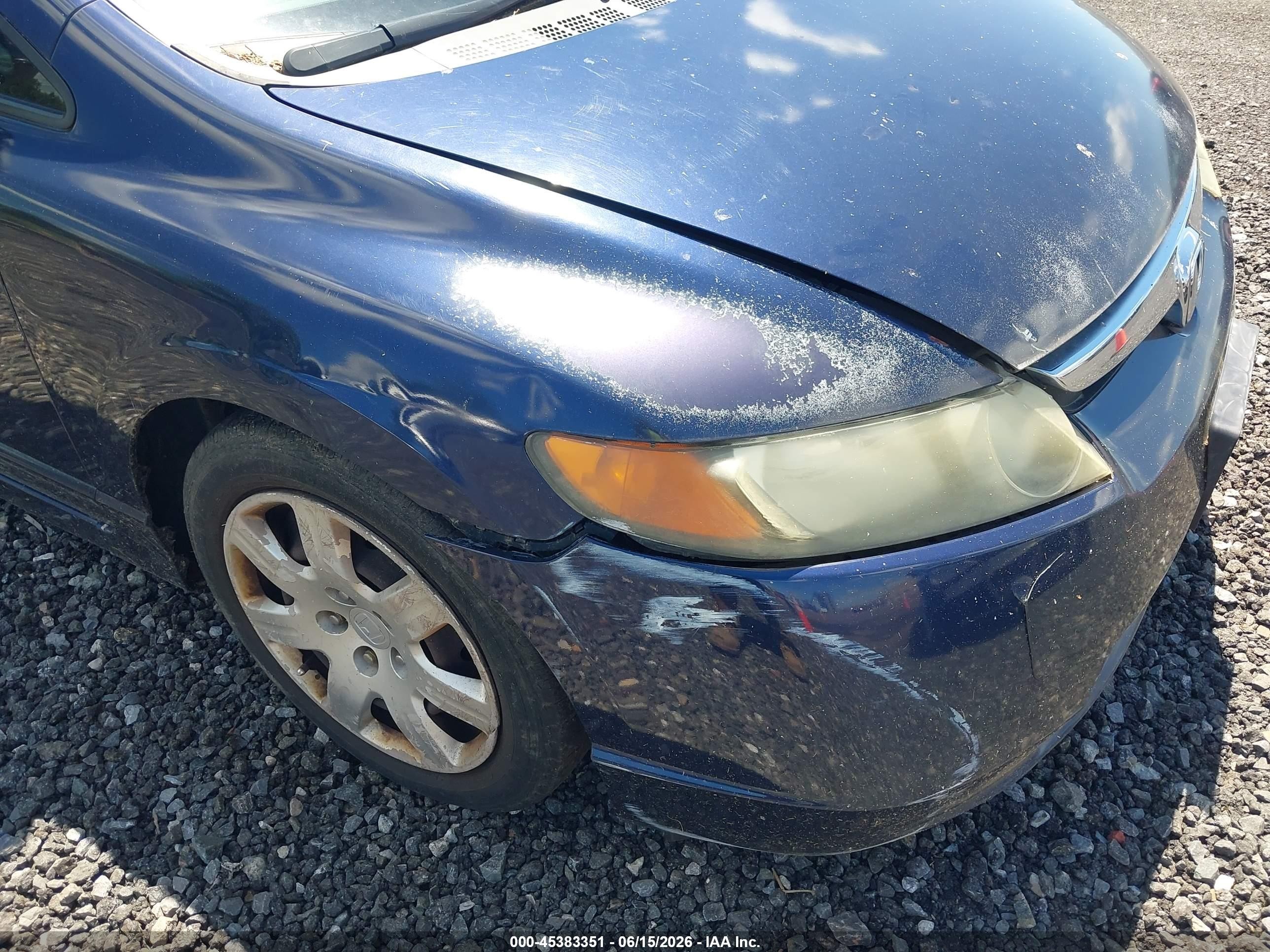2007 Honda Civic Lx Blue vin: 2HGFA16577H509140