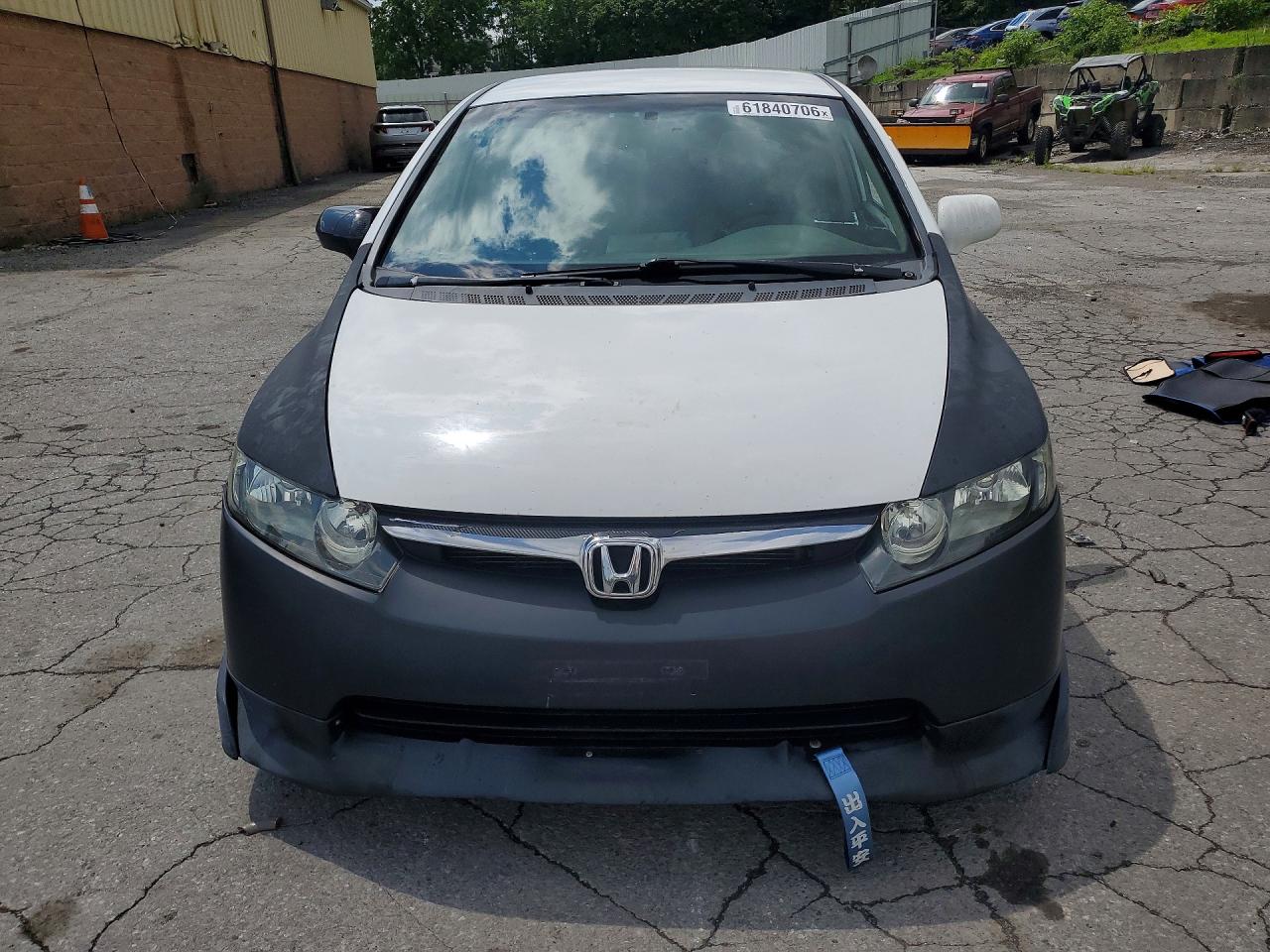 2008 Honda Civic Lx White vin: 2HGFA16578H313765